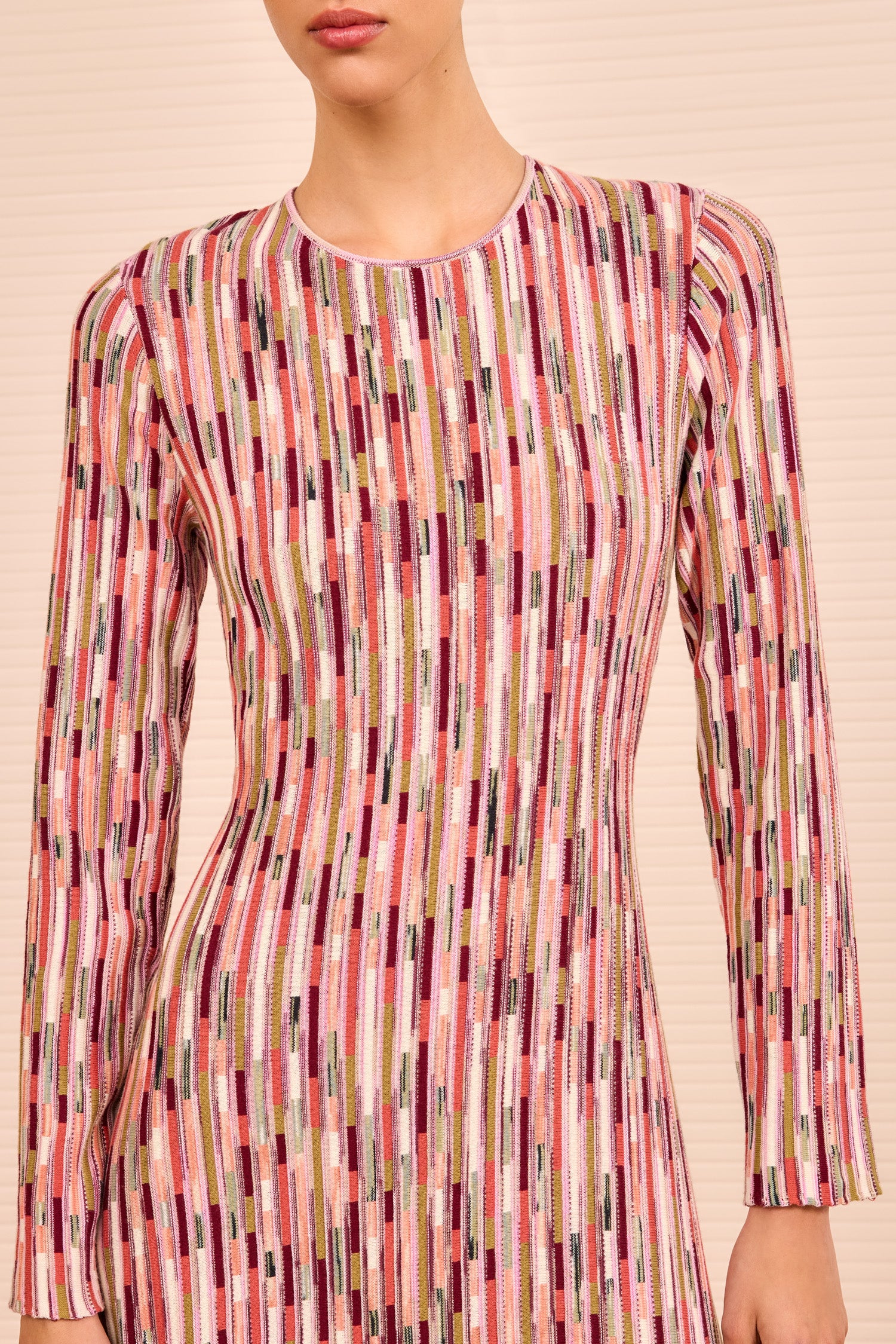 Estella Multicolor Midi Dress - Rosewood - Image 2