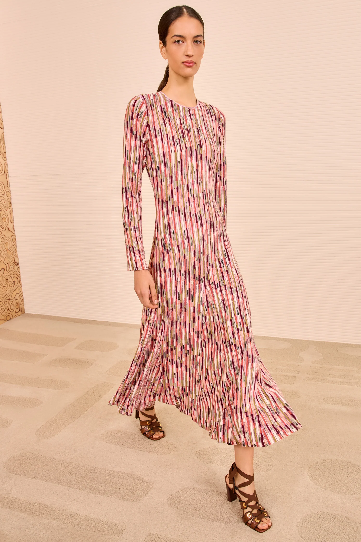 Estella Multicolor Midi Dress - Rosewood - Image 3