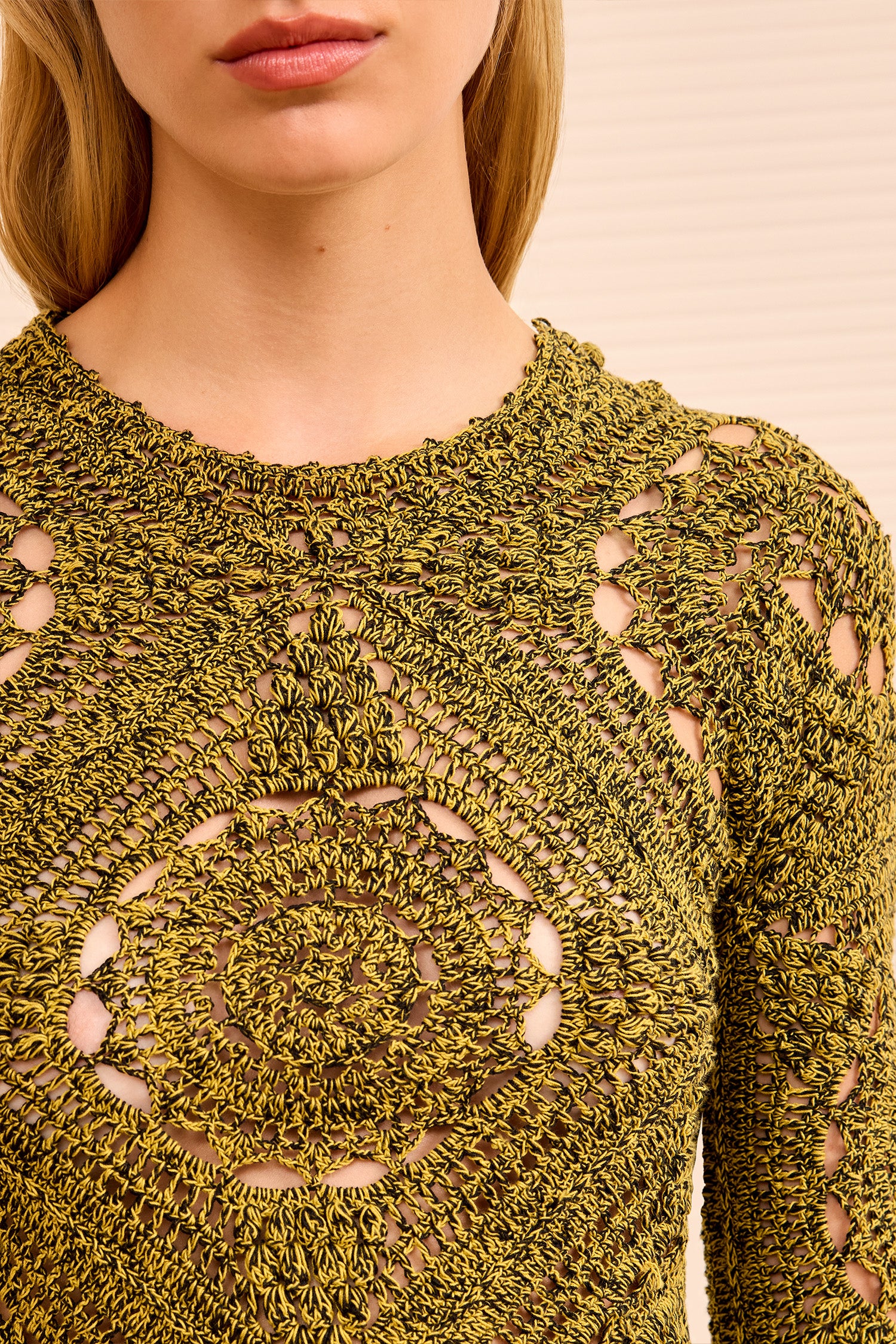 Eugnie Hand Crochet Top - Olive - Image 2