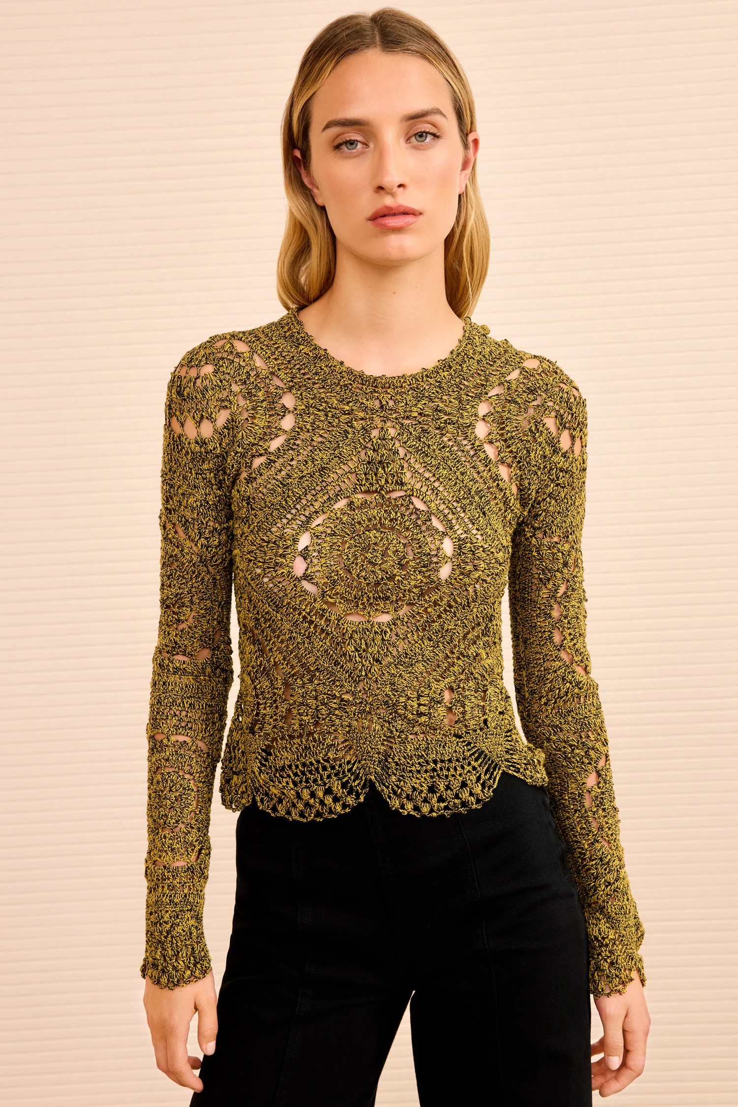 Eugnie Hand Crochet Top - Olive - Image 4