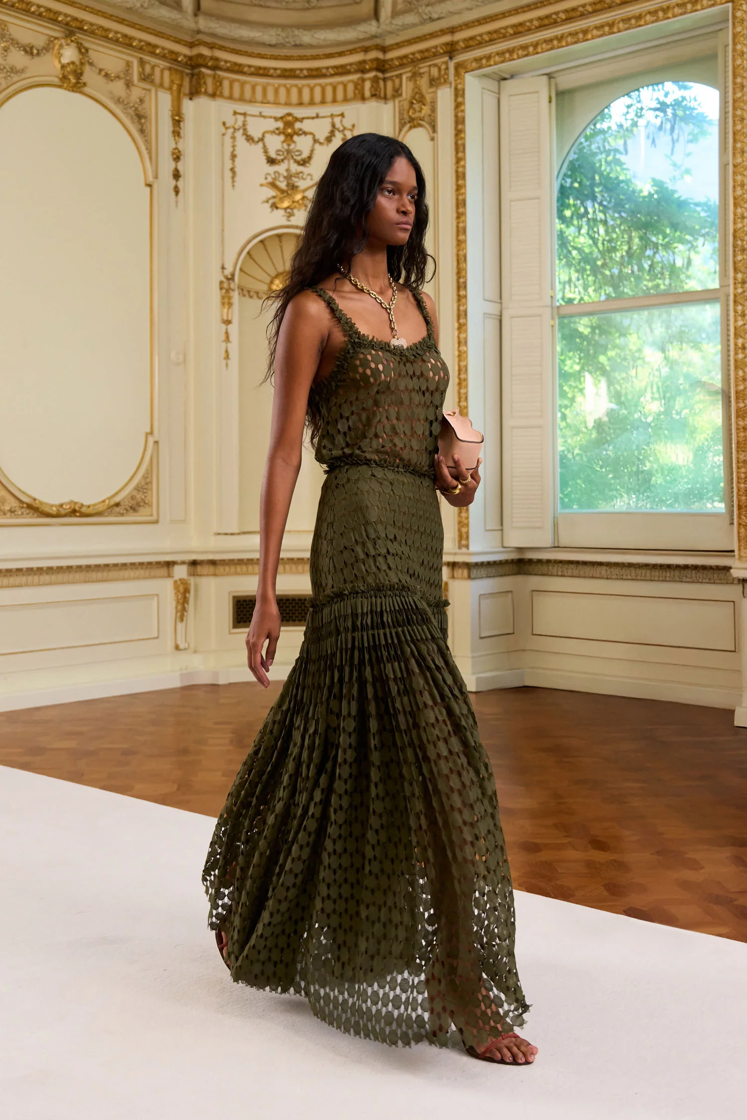 Francoise Lace Tank Top - Pine - Image 6