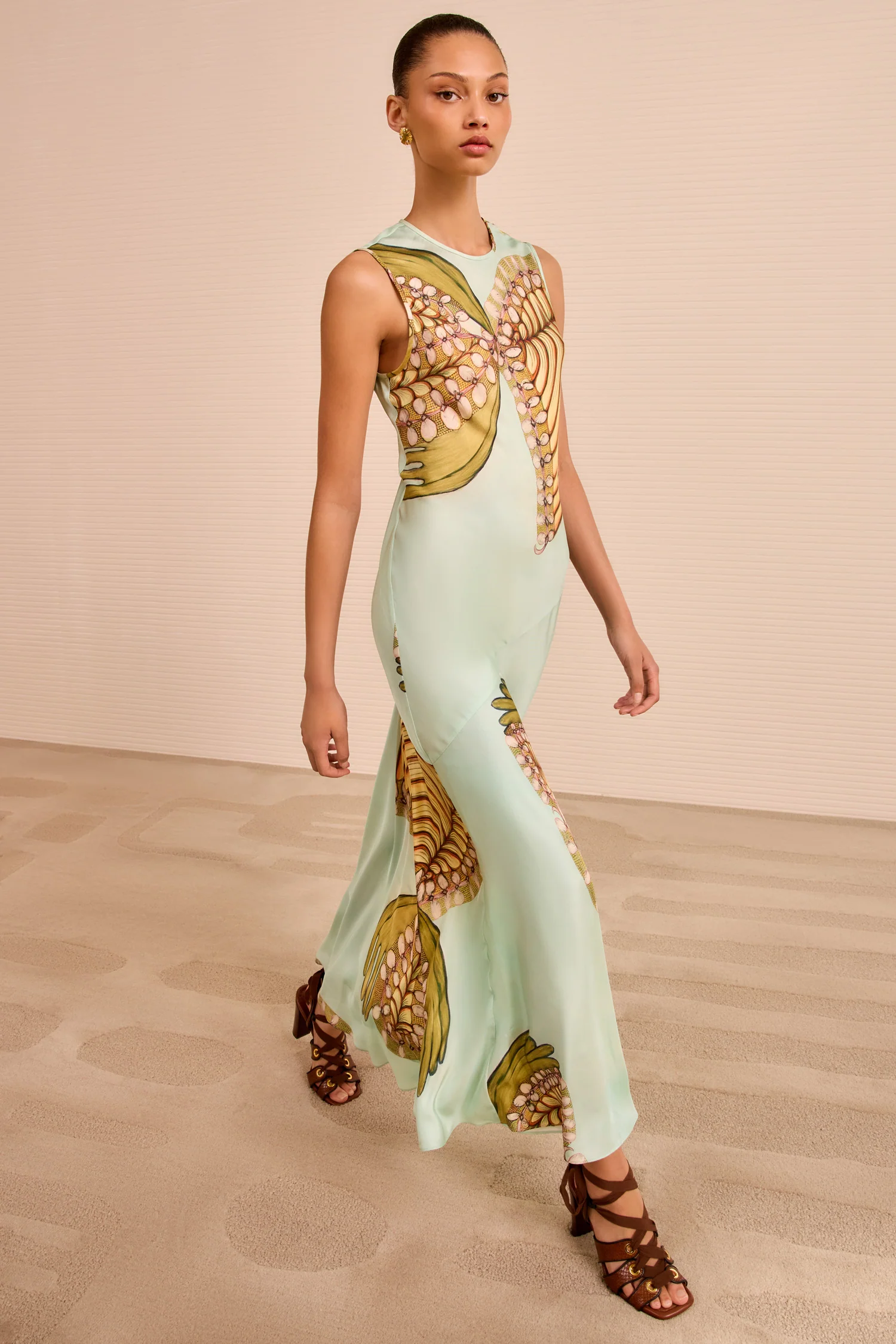 Gaea Midi Dress - Water Blossoms