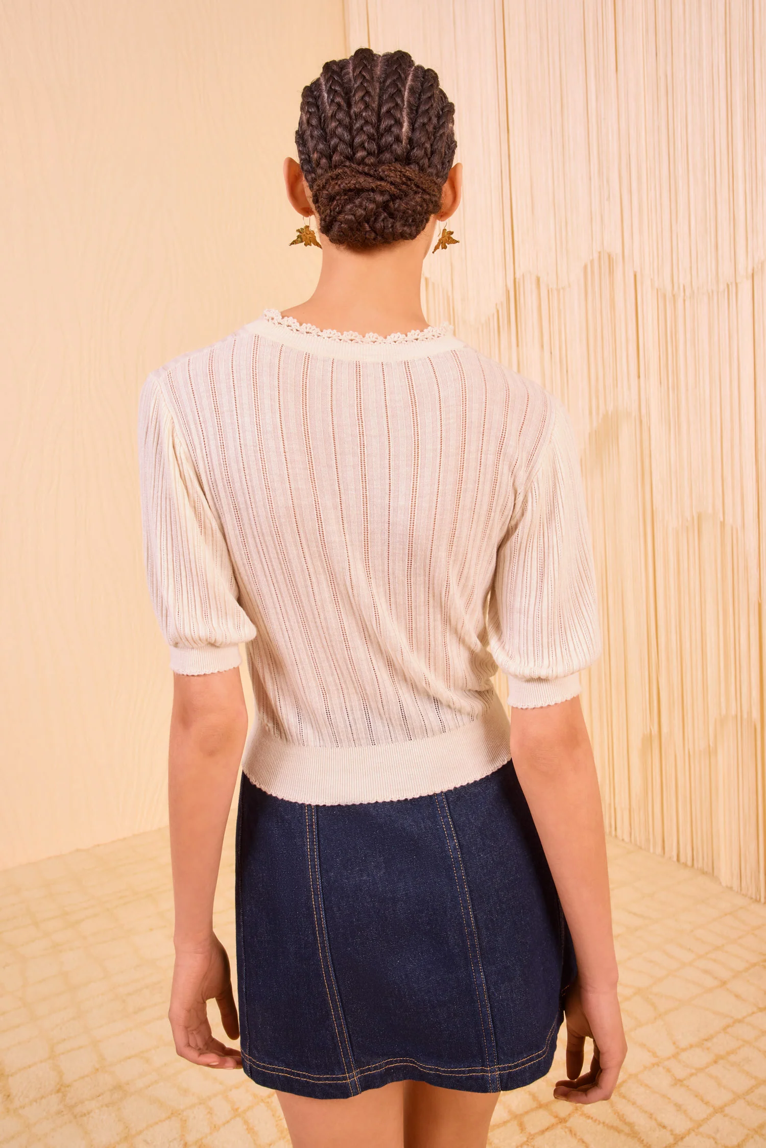 Gemma Short Sleeve Knit Top - Pristine - Image 4