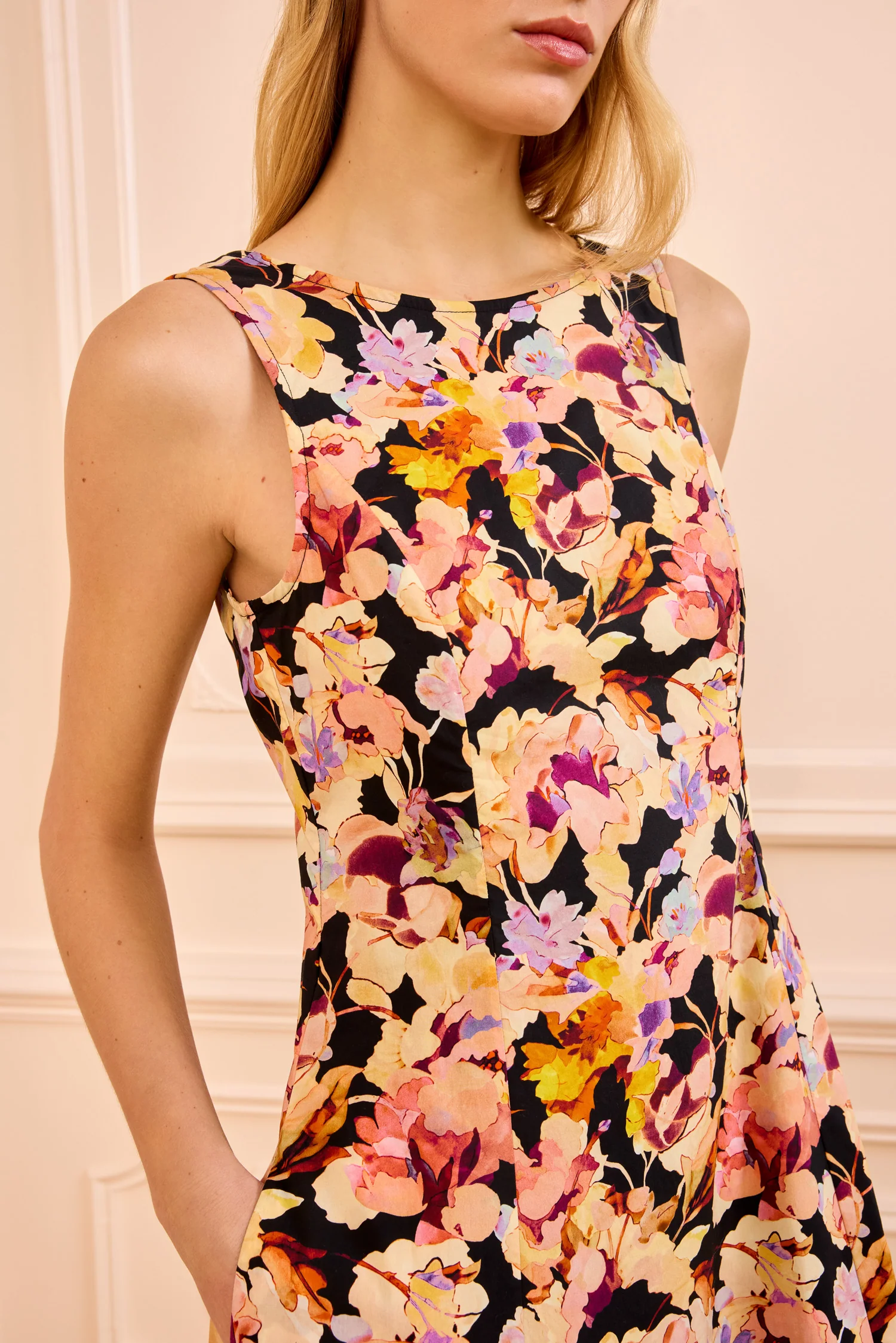 Georgia Cotton Midi Dress - Night Bloom - Image 2