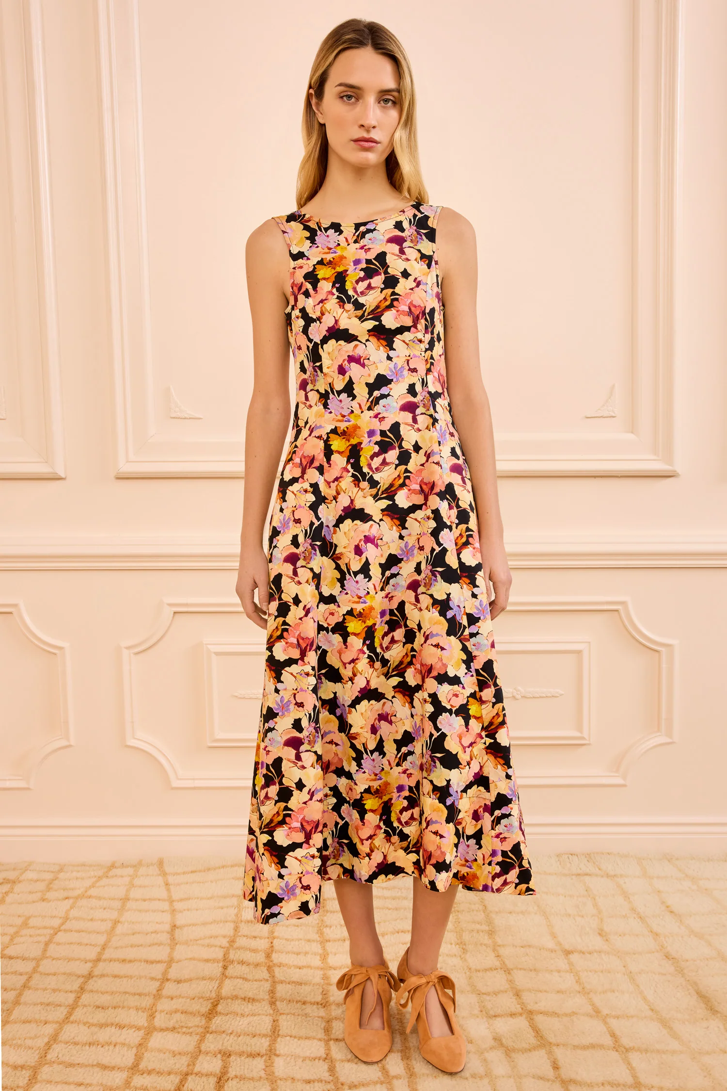 Georgia Cotton Midi Dress - Night Bloom - Image 3