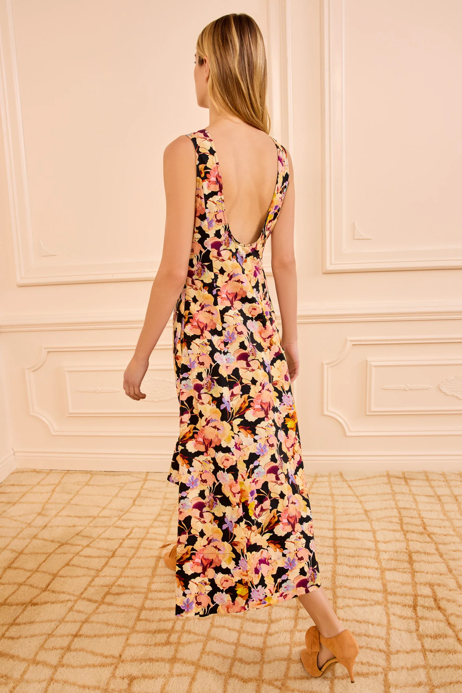 Georgia Cotton Midi Dress - Night Bloom - Image 4