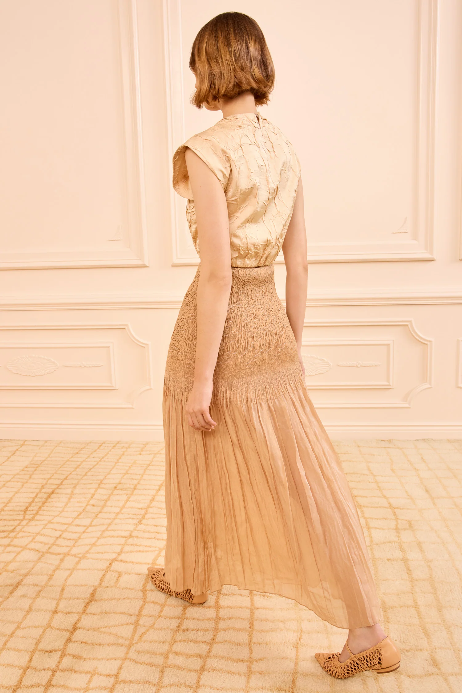 Gisella Satin Crop Top - Driftwood - Image 4