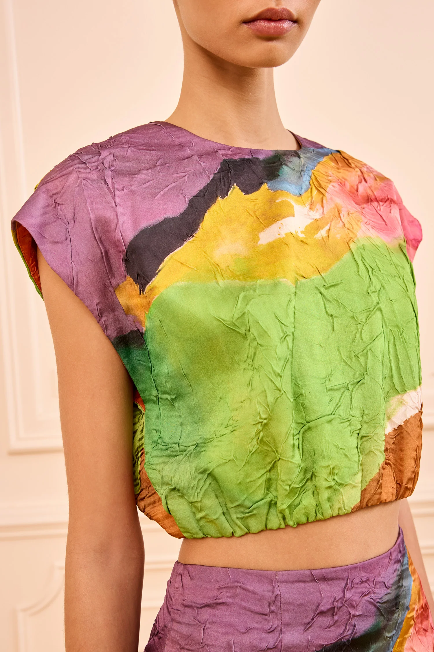 Gisella Satin Crop Top - Nature Abhors A Vacuum - Image 2
