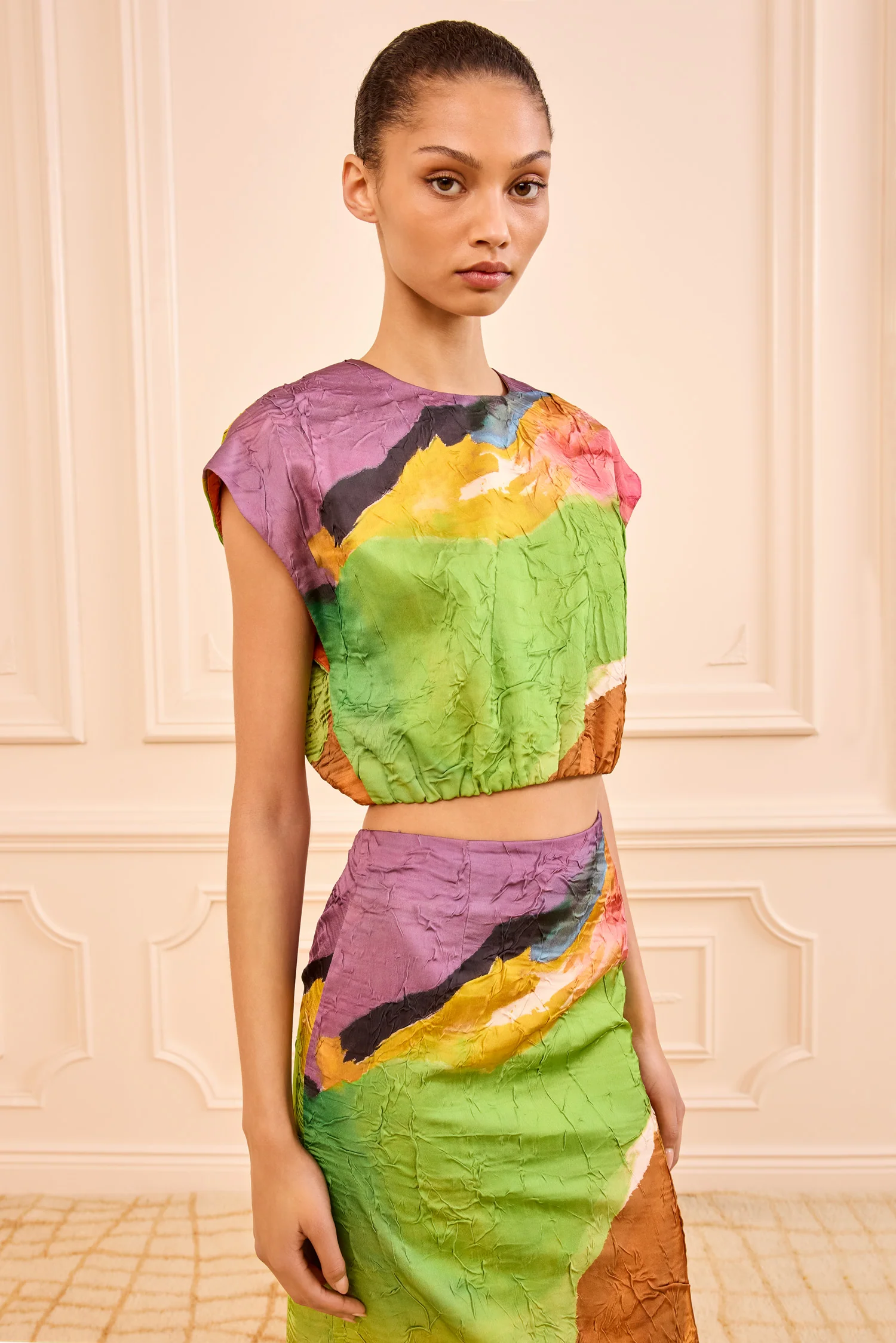 Gisella Satin Crop Top - Nature Abhors A Vacuum - Image 3