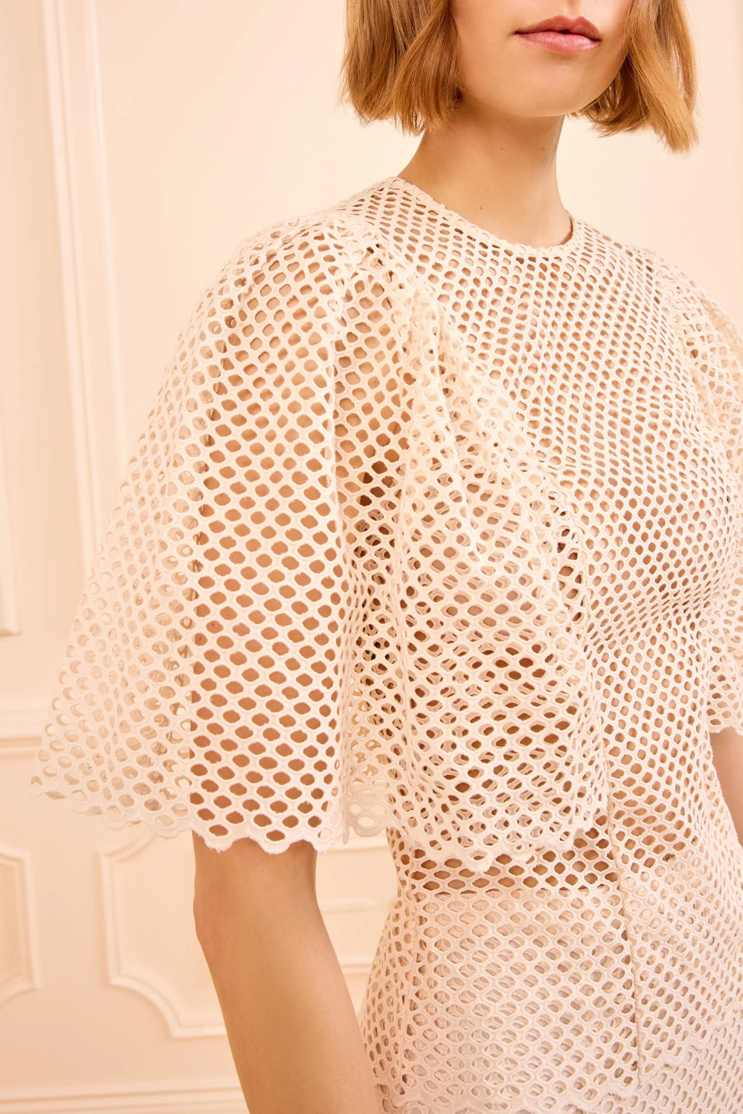Hera Eyelet Cotton Top - Cowrie - Image 2