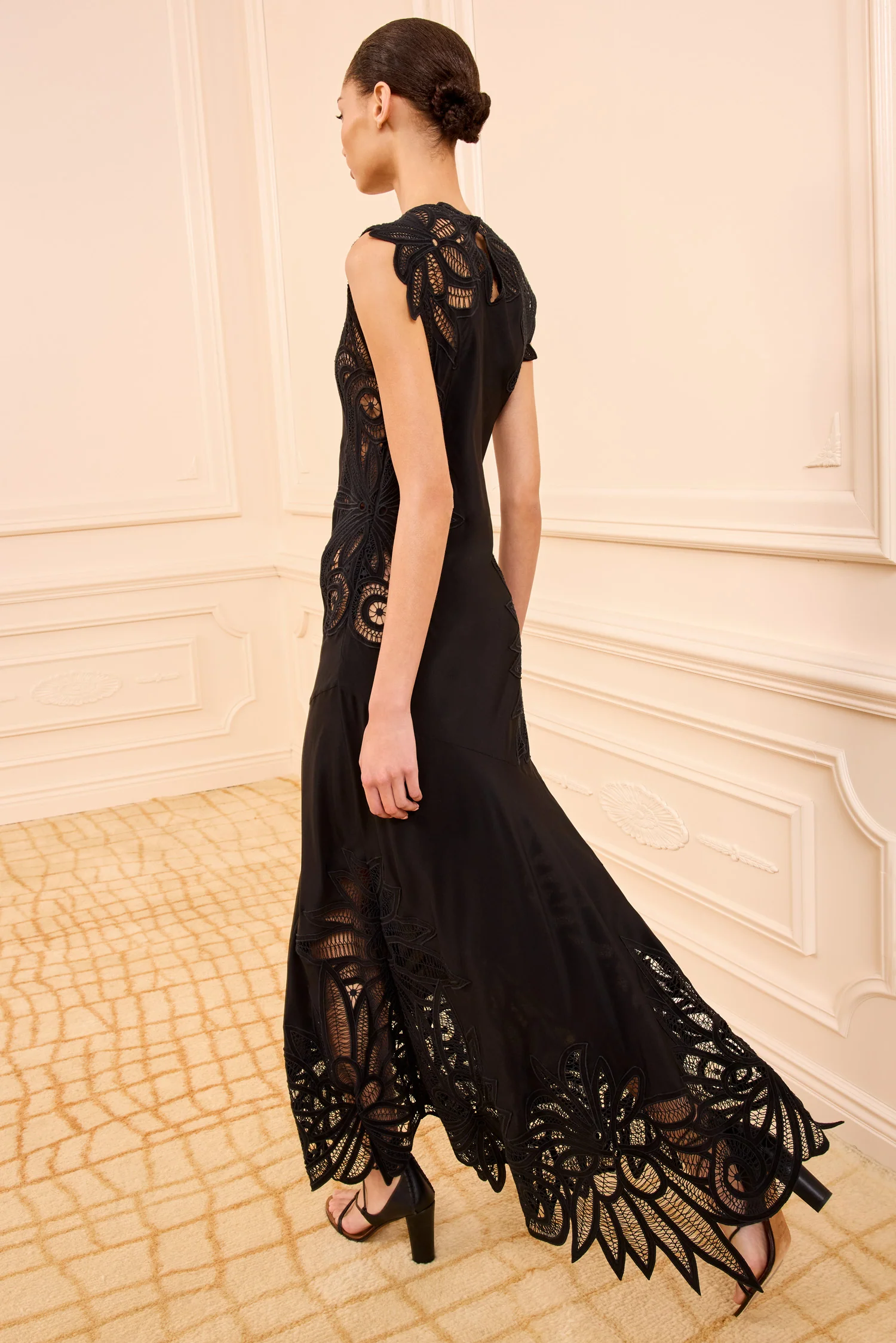 Idra Lace Applique Dress - Noir - Image 4