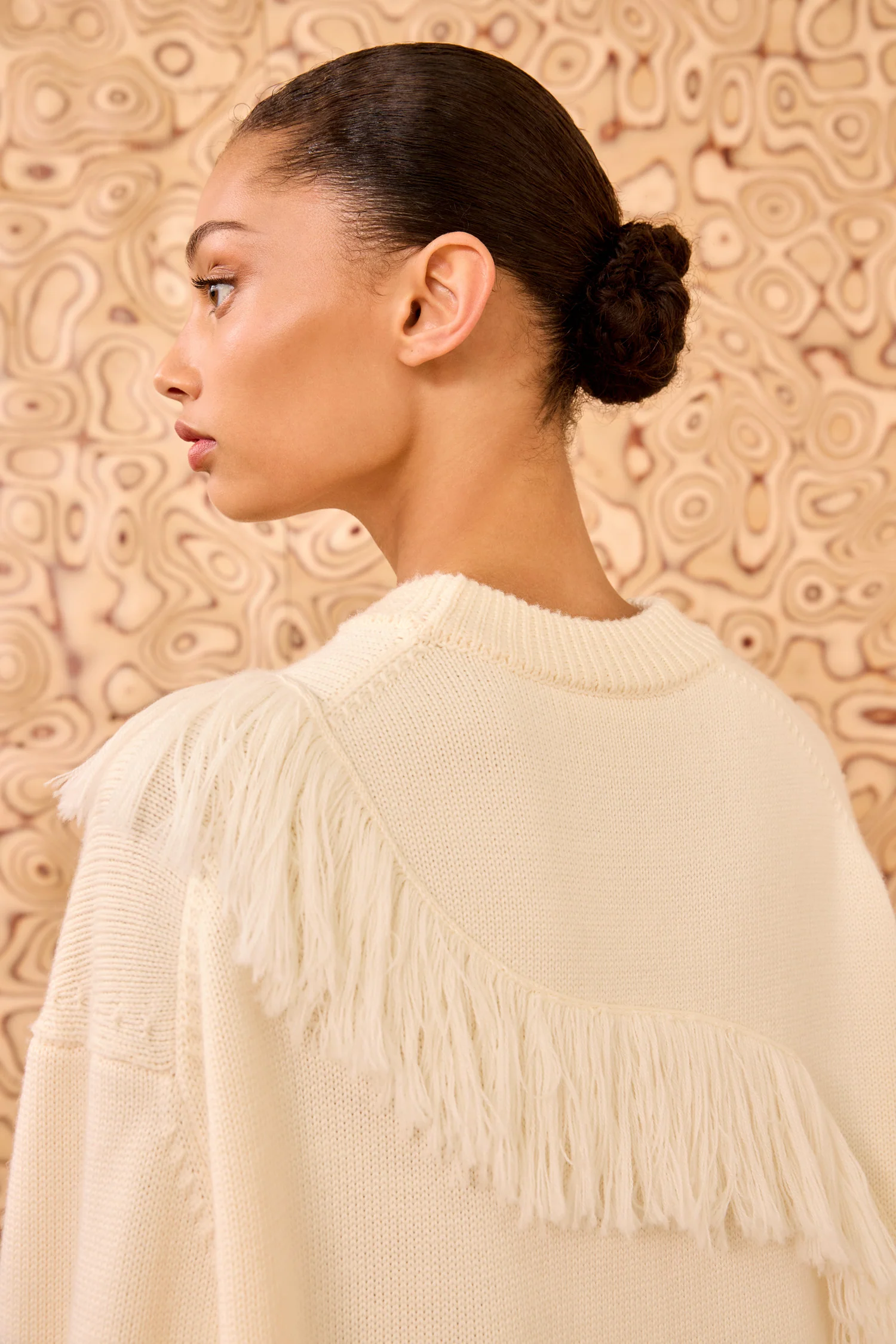 Ina Oversized Fringe Pullover - Cowrie - Image 4