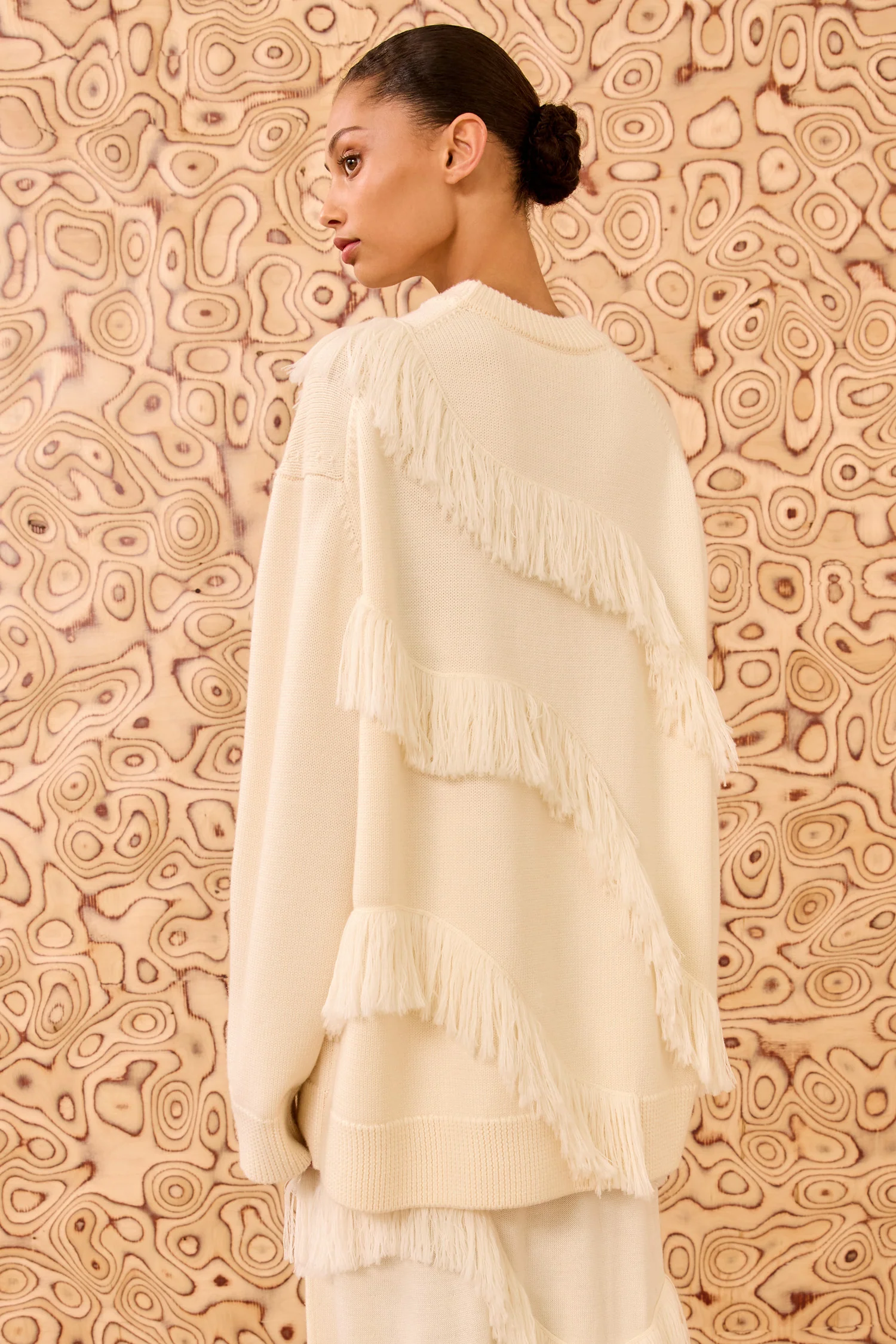 Ina Oversized Fringe Pullover - Cowrie - Image 5