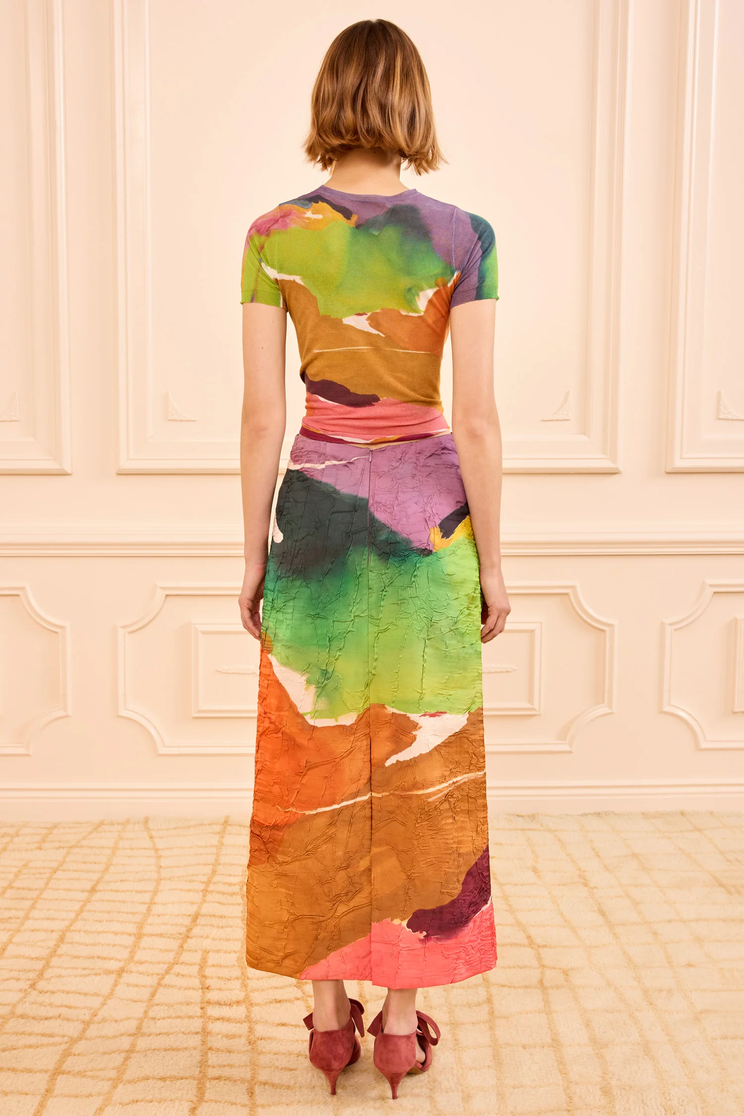 Inez Satin Pencil Skirt - Nature Abhors A Vacuum - Image 5