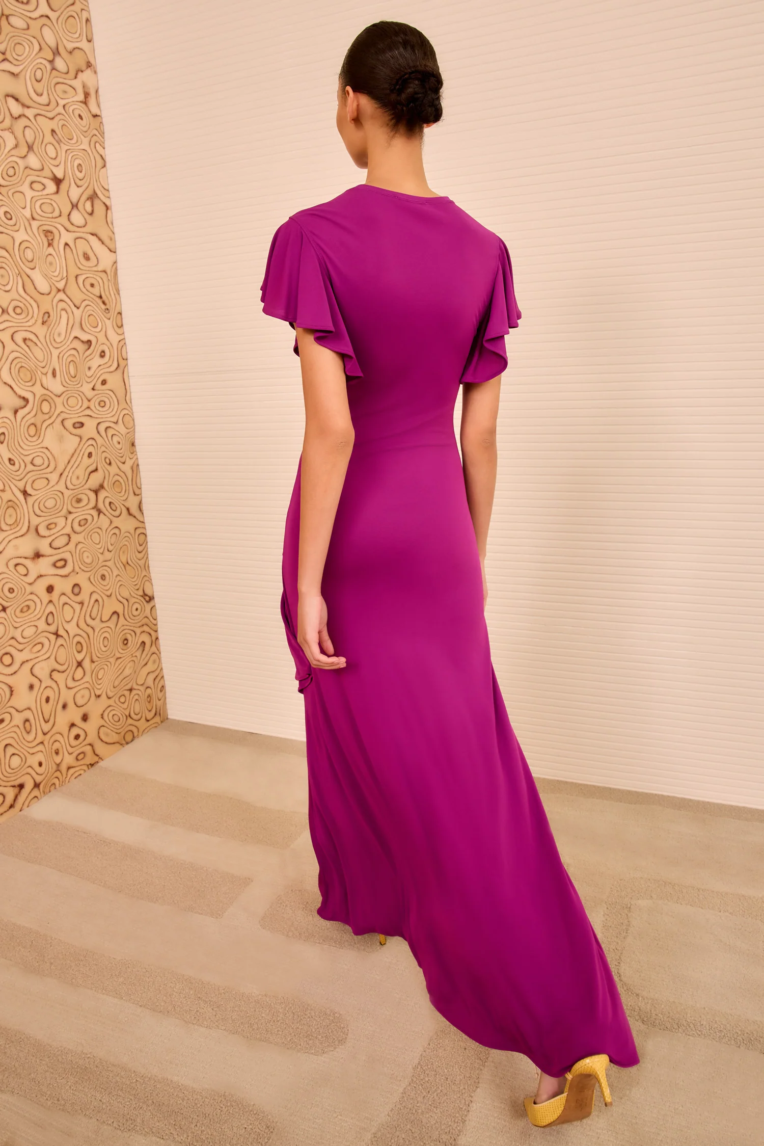 Iris Short Sleeve Dress - Mulberry - Image 4