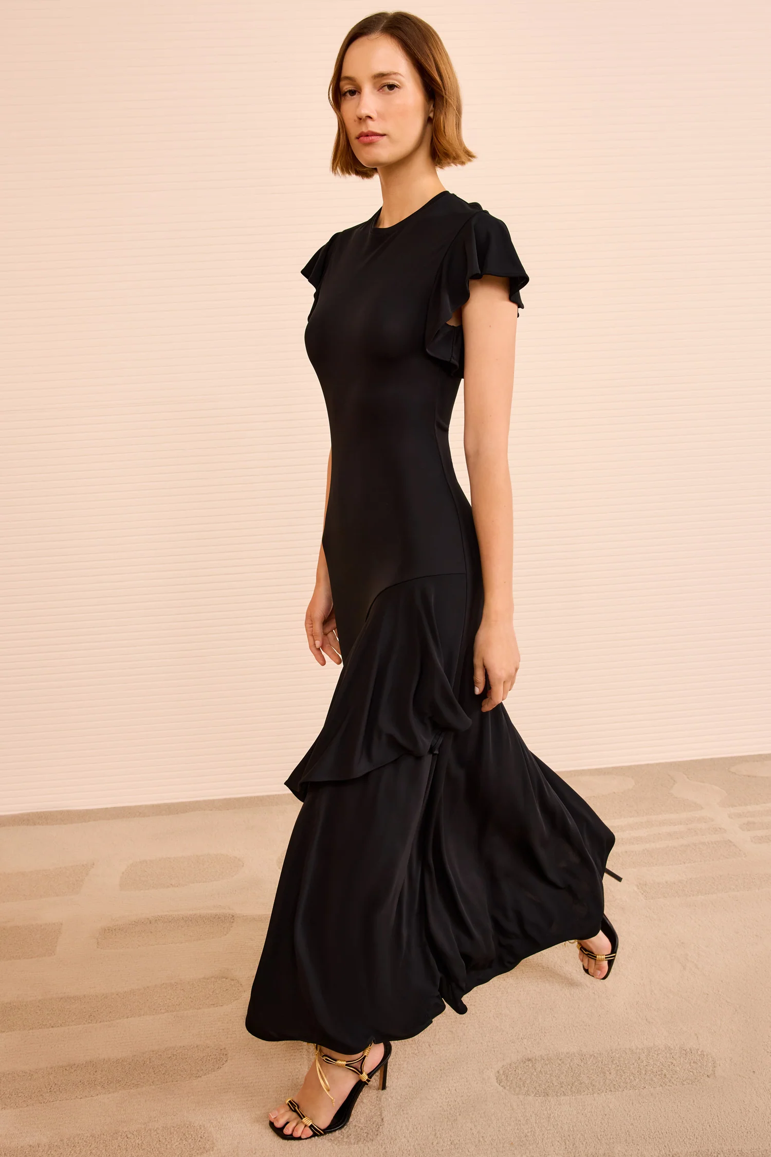 Iris Short Sleeve Dress - Noir - Image 3