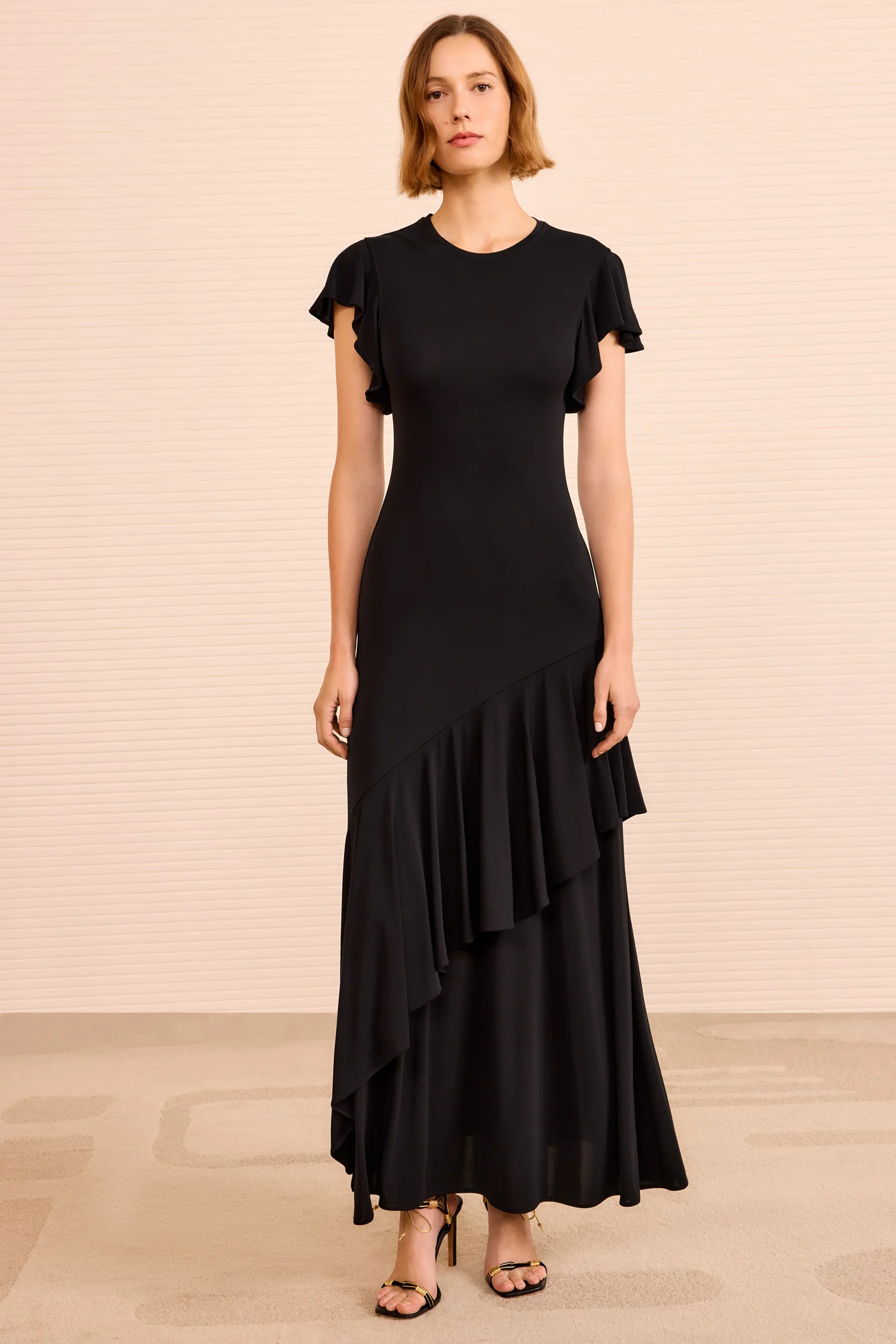 Iris Short Sleeve Dress - Noir - Image 4
