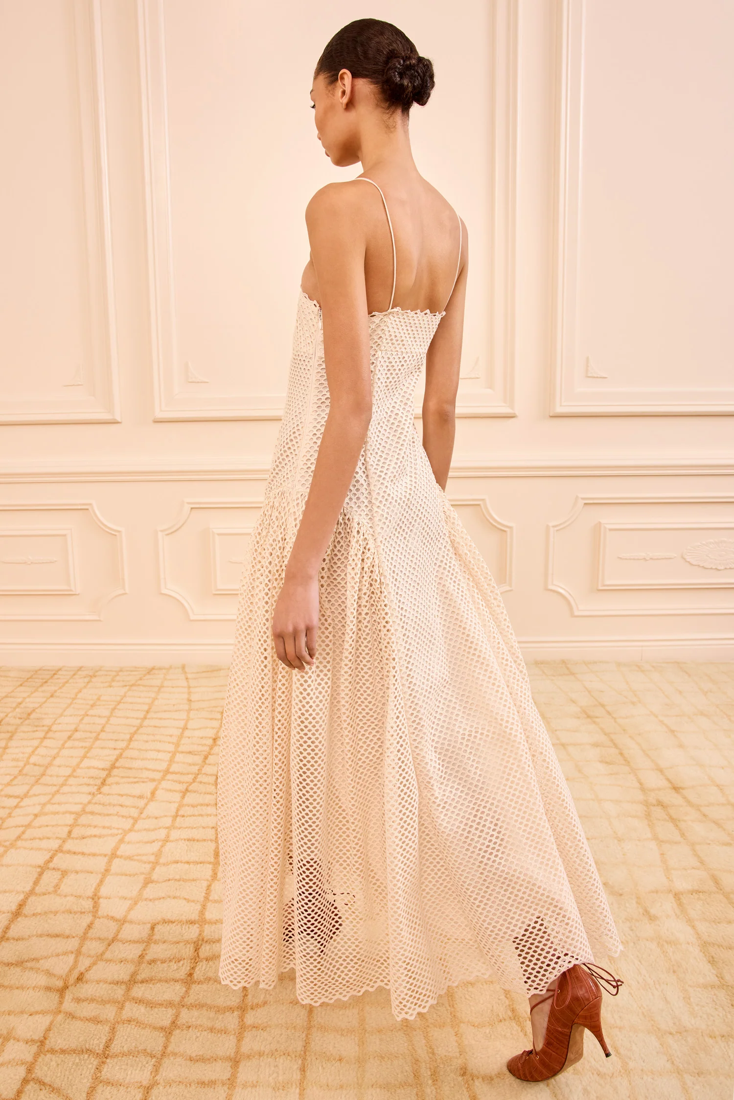 Isotta Eyelet Cotton Dress - Cowrie - Image 4