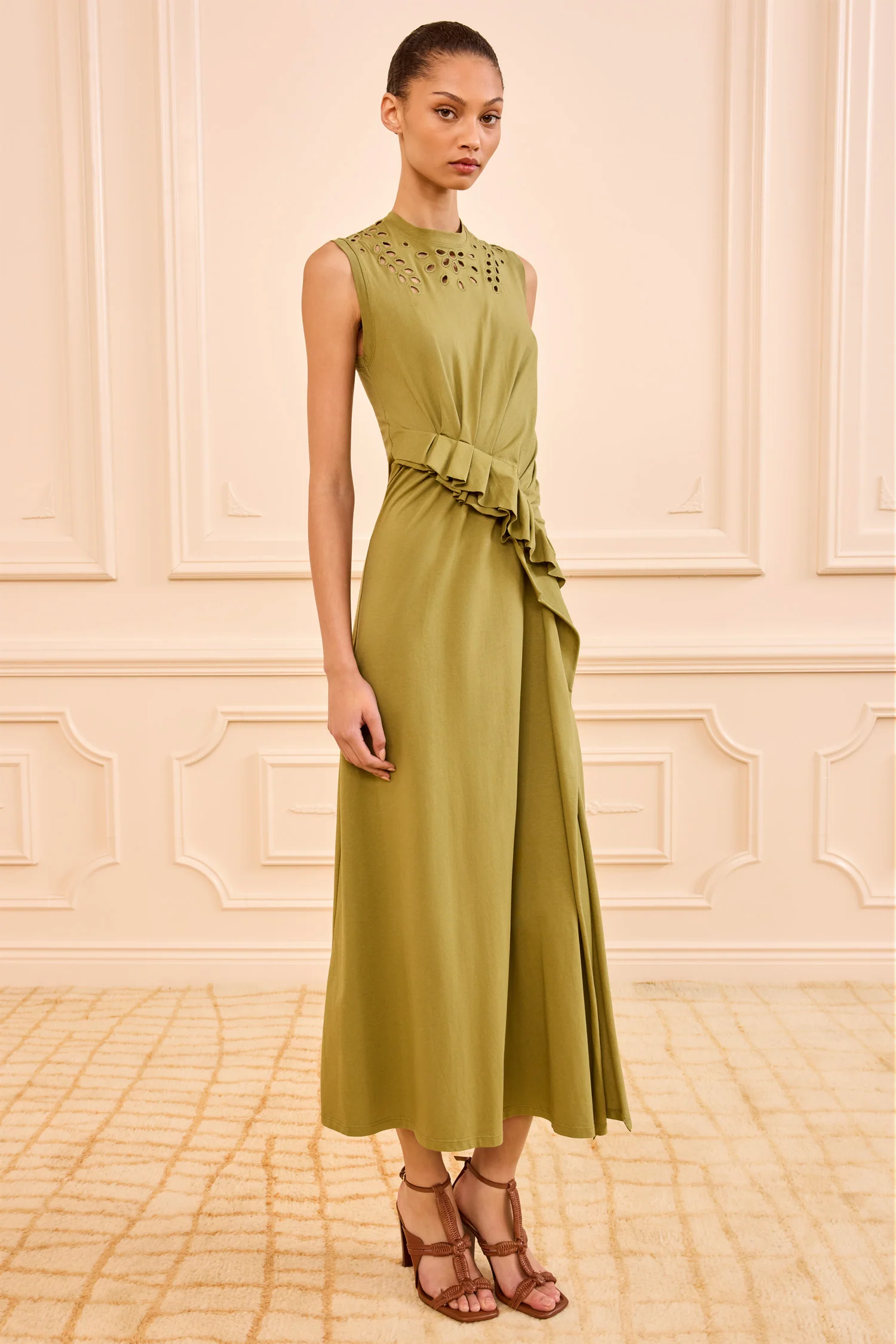 Jeune Cotton Dress - Lichen - Image 3