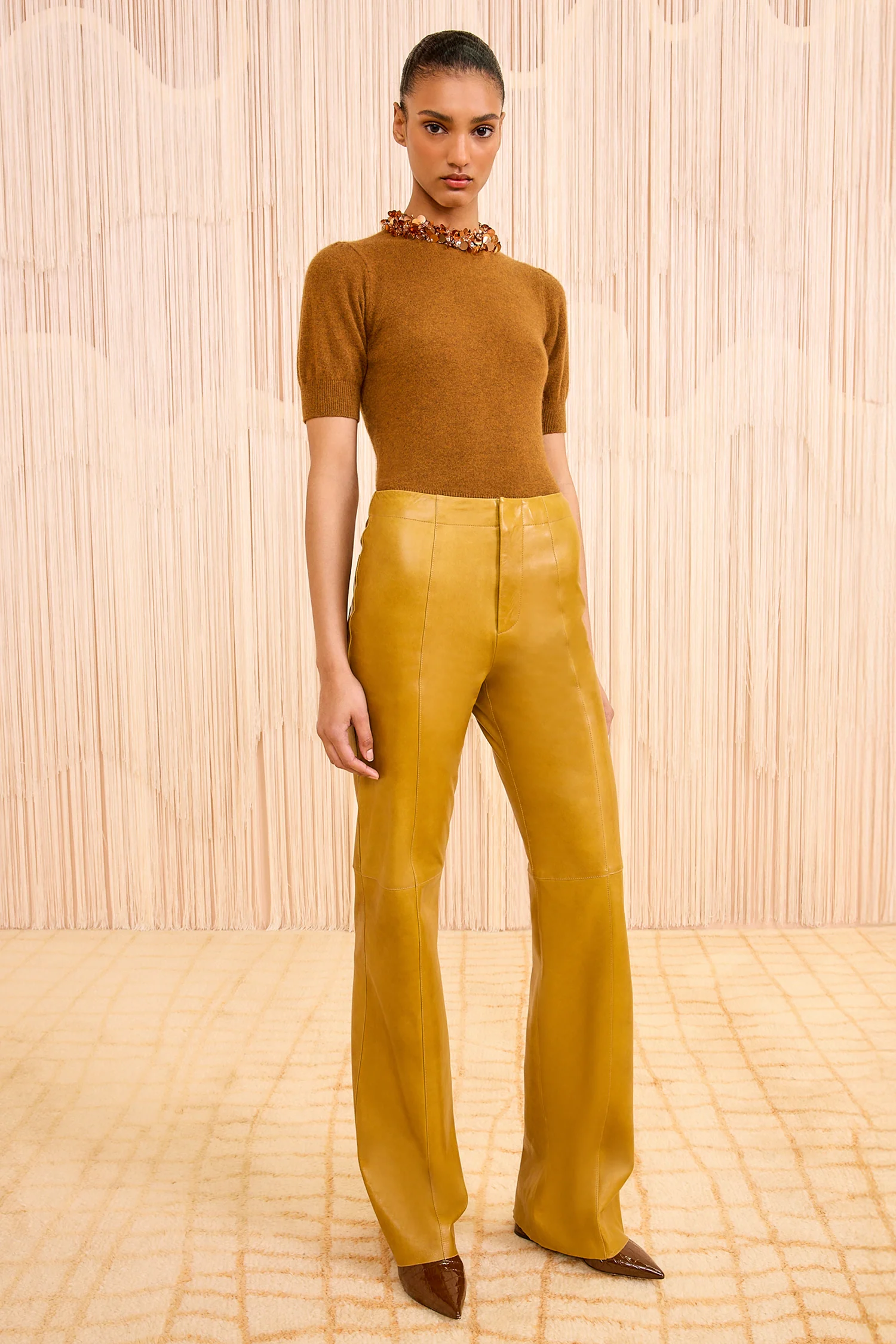 Kadin Leather Mid Rise Pant - Willow - Image 3