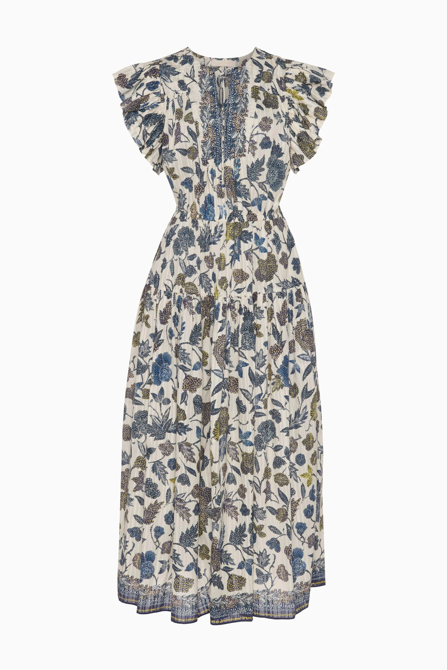 Kairi Flutter Sleeve Midi Dress - Porcelain - Image 2