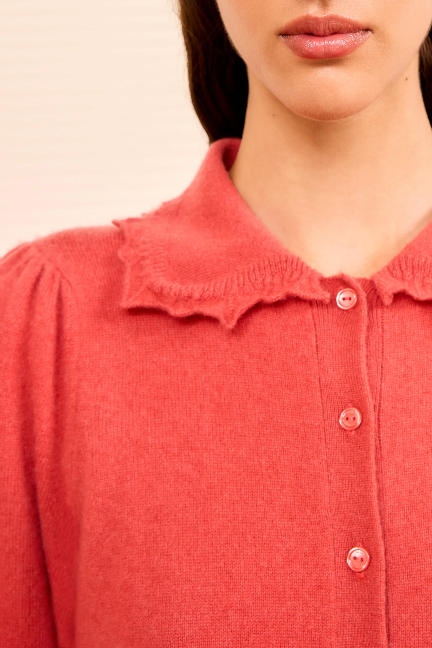Kalila Collared Cardigan - Coral - Image 2