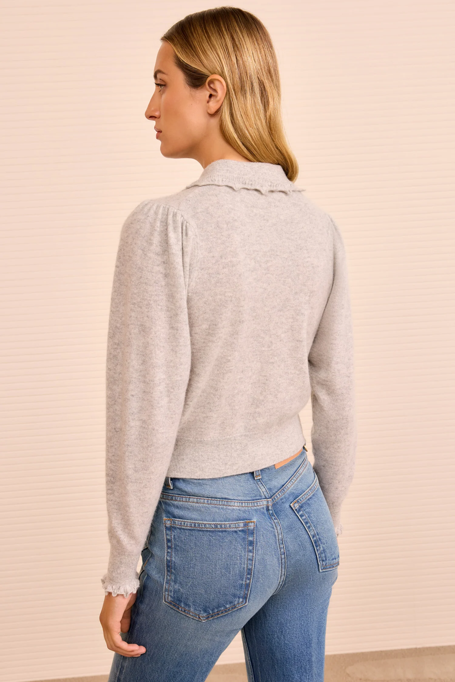 Kalila Collared Cardigan - Pebble - Image 4