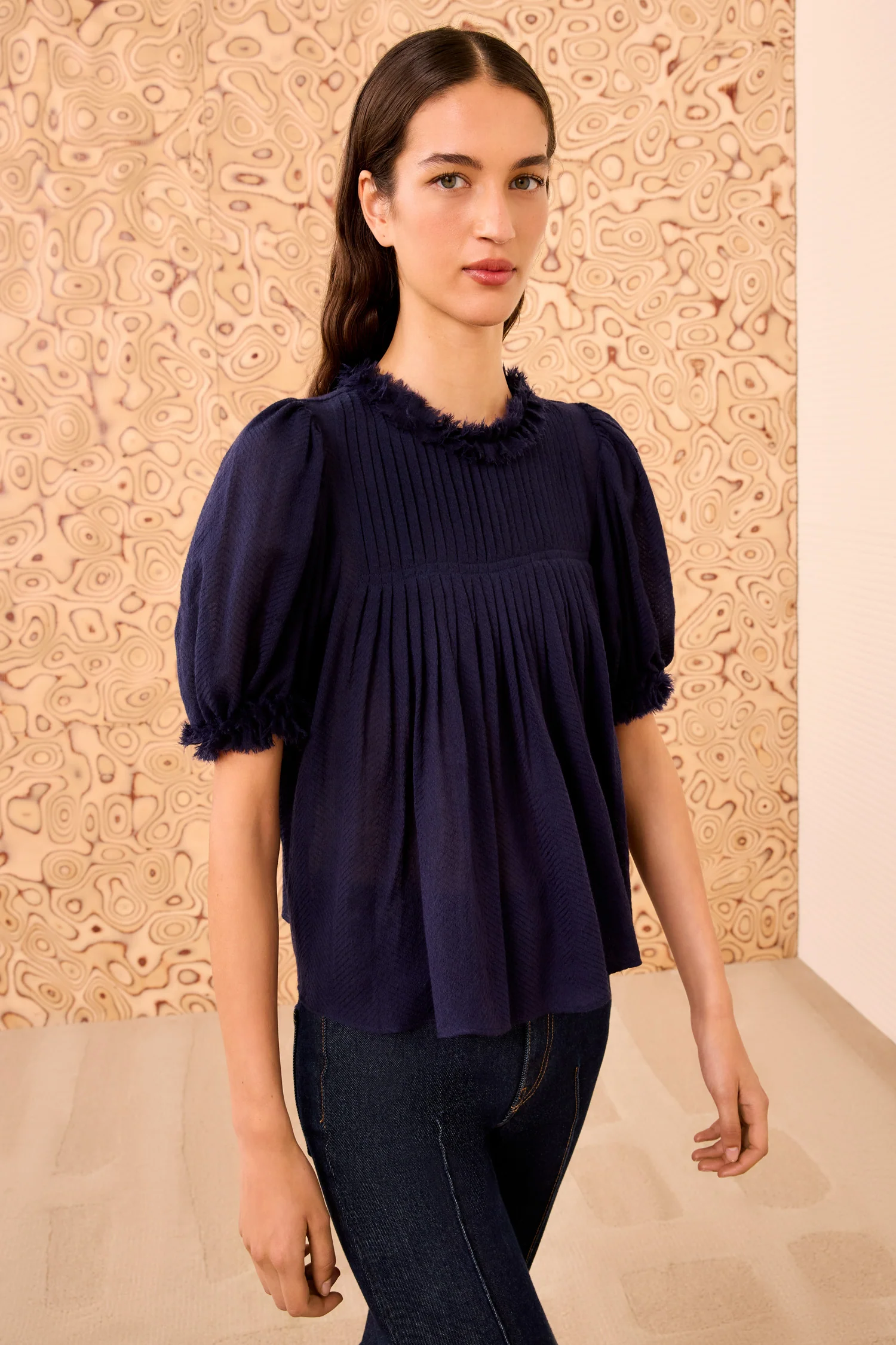 Karlyn Puff Sleeve Top - Midnight