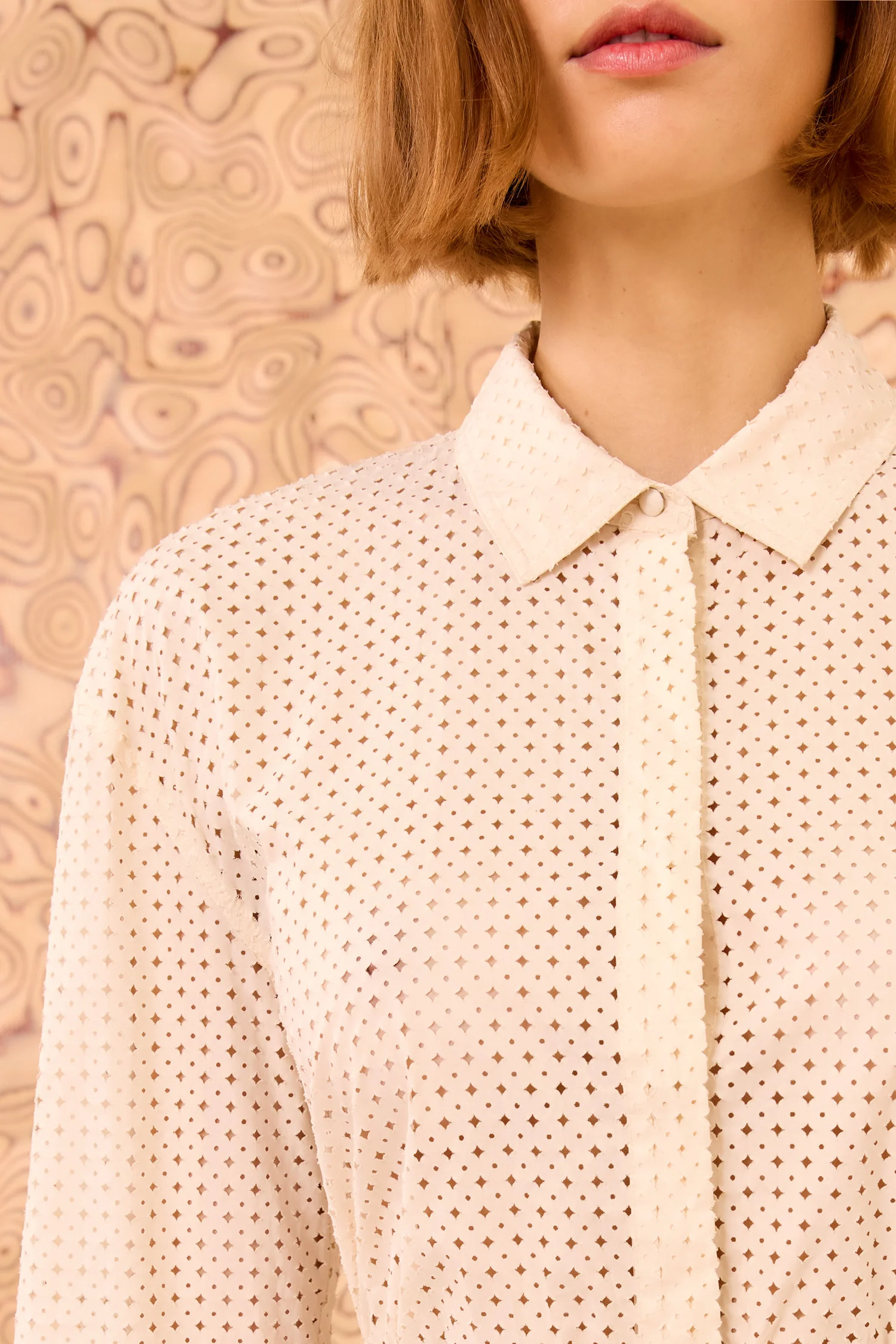 Kelila Button Up Blouse with Belt - Cowrie - Image 3