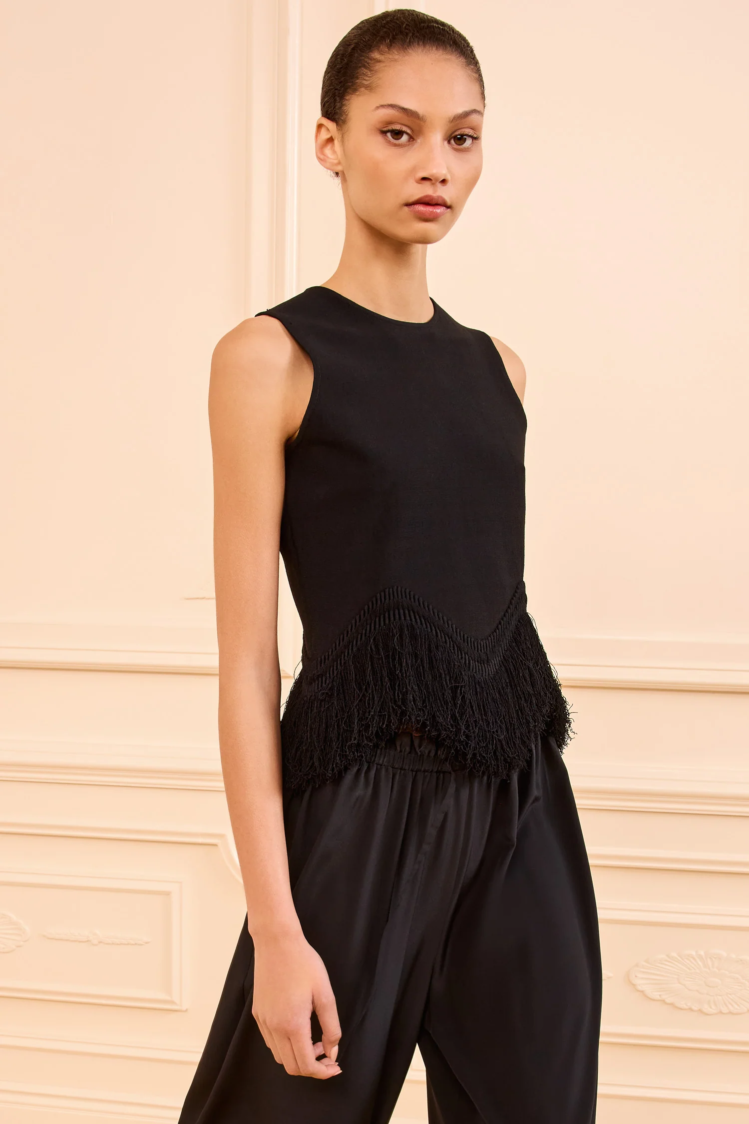 Koa Knit Top with Fringe - Noir - Image 3