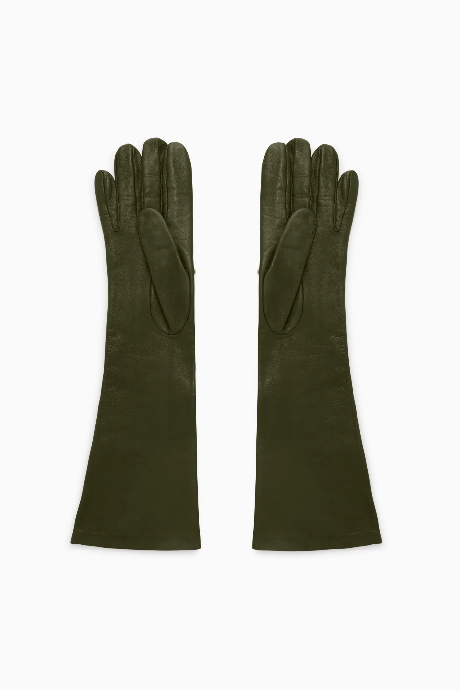 Laetitia Embellished Leather Gloves - Militaire - Image 2
