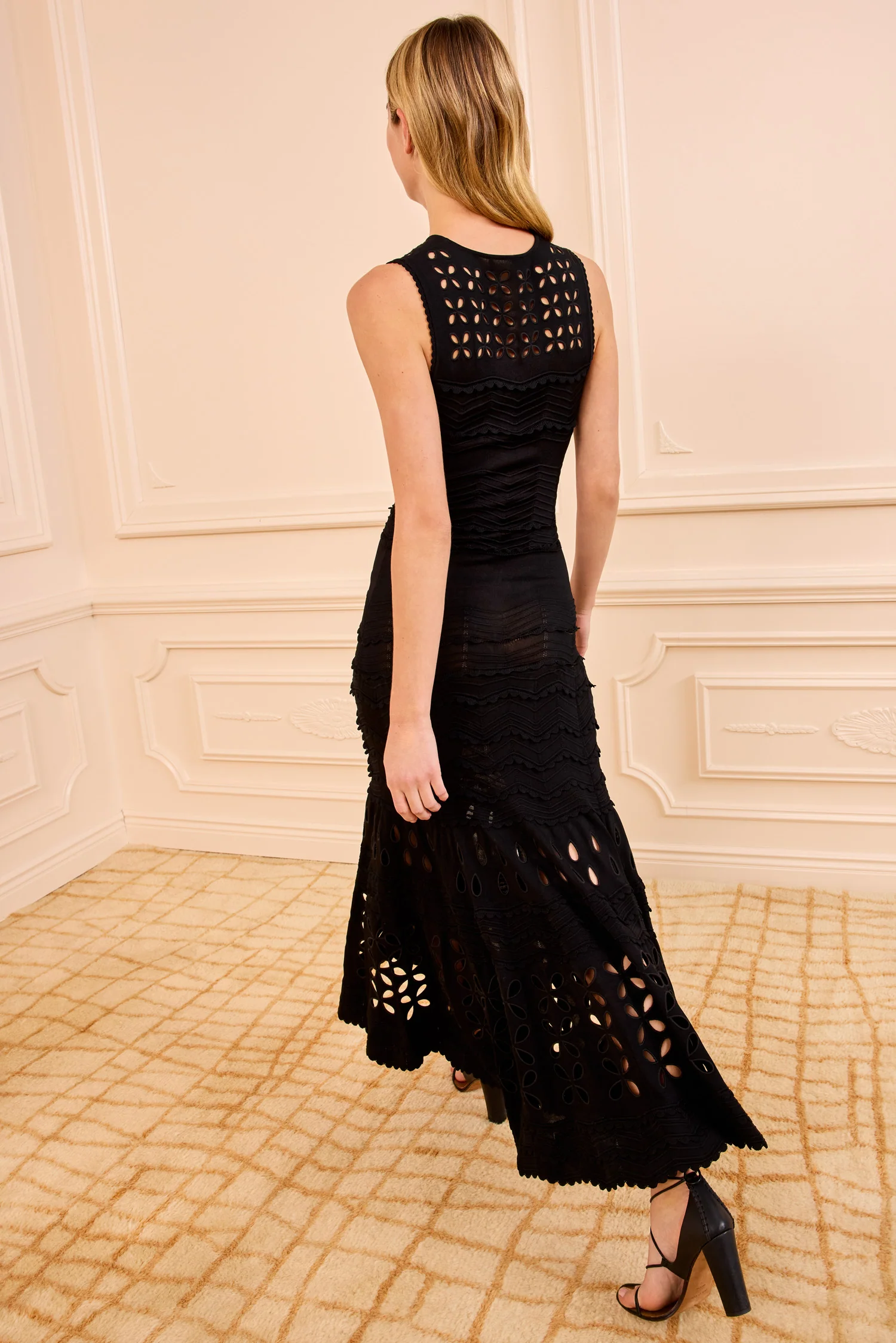 Lakshmi Eyelet Knit Dress - Noir - Image 4