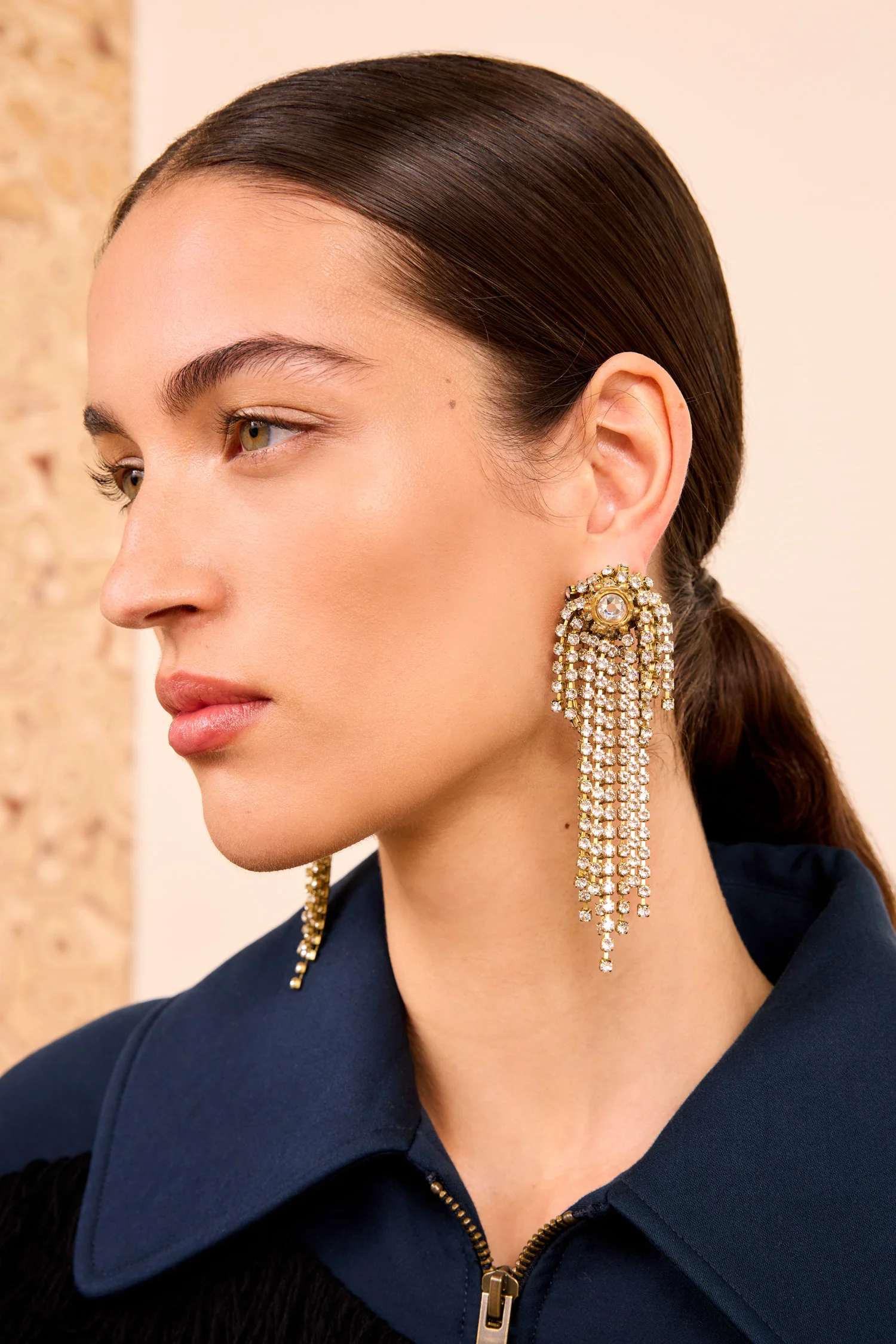 Large Crystal Chandelier Earring - Crystal - Image 4