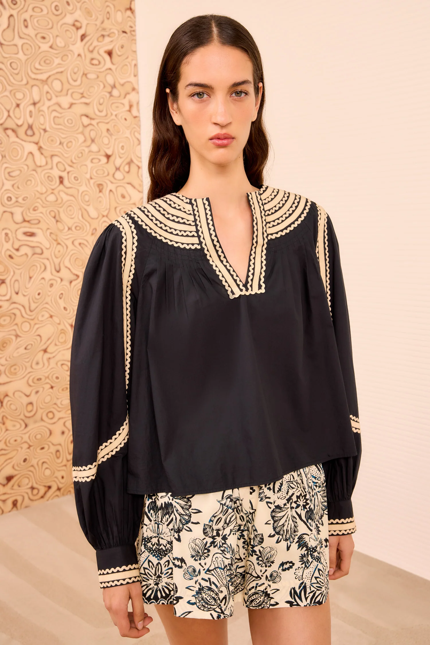 Laurenza Long Sleeve Top - Noir