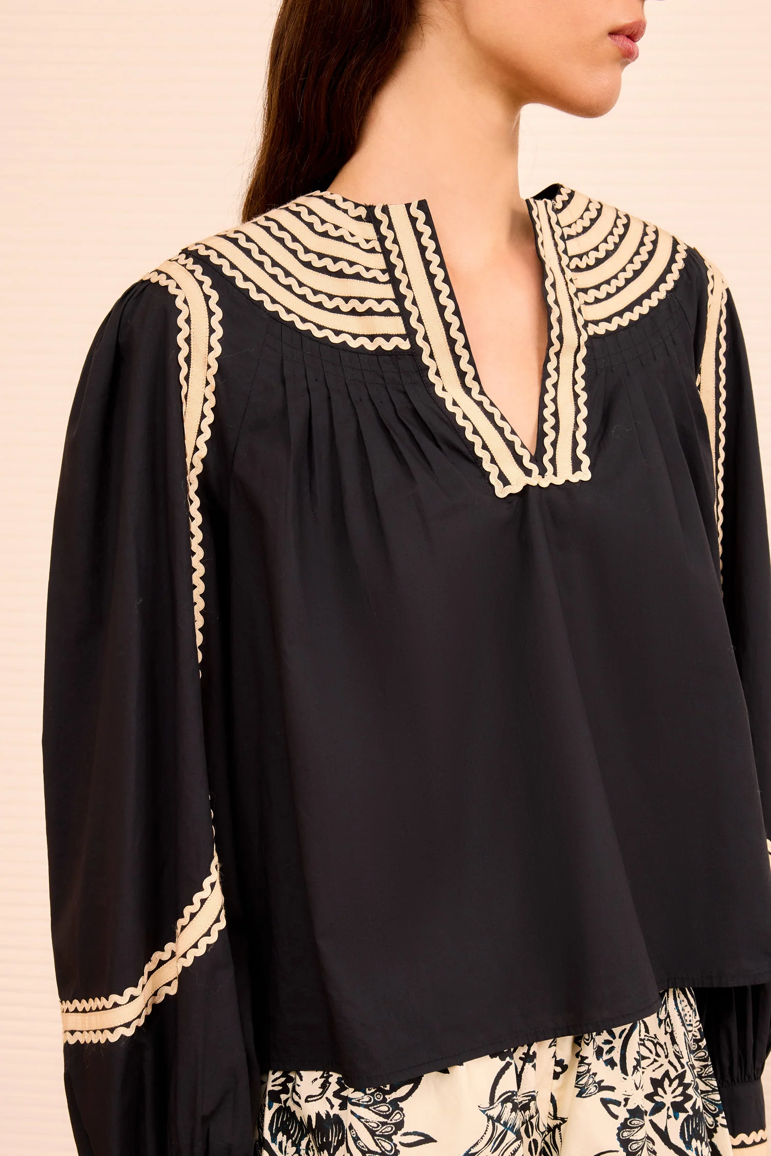 Laurenza Long Sleeve Top - Noir - Image 2