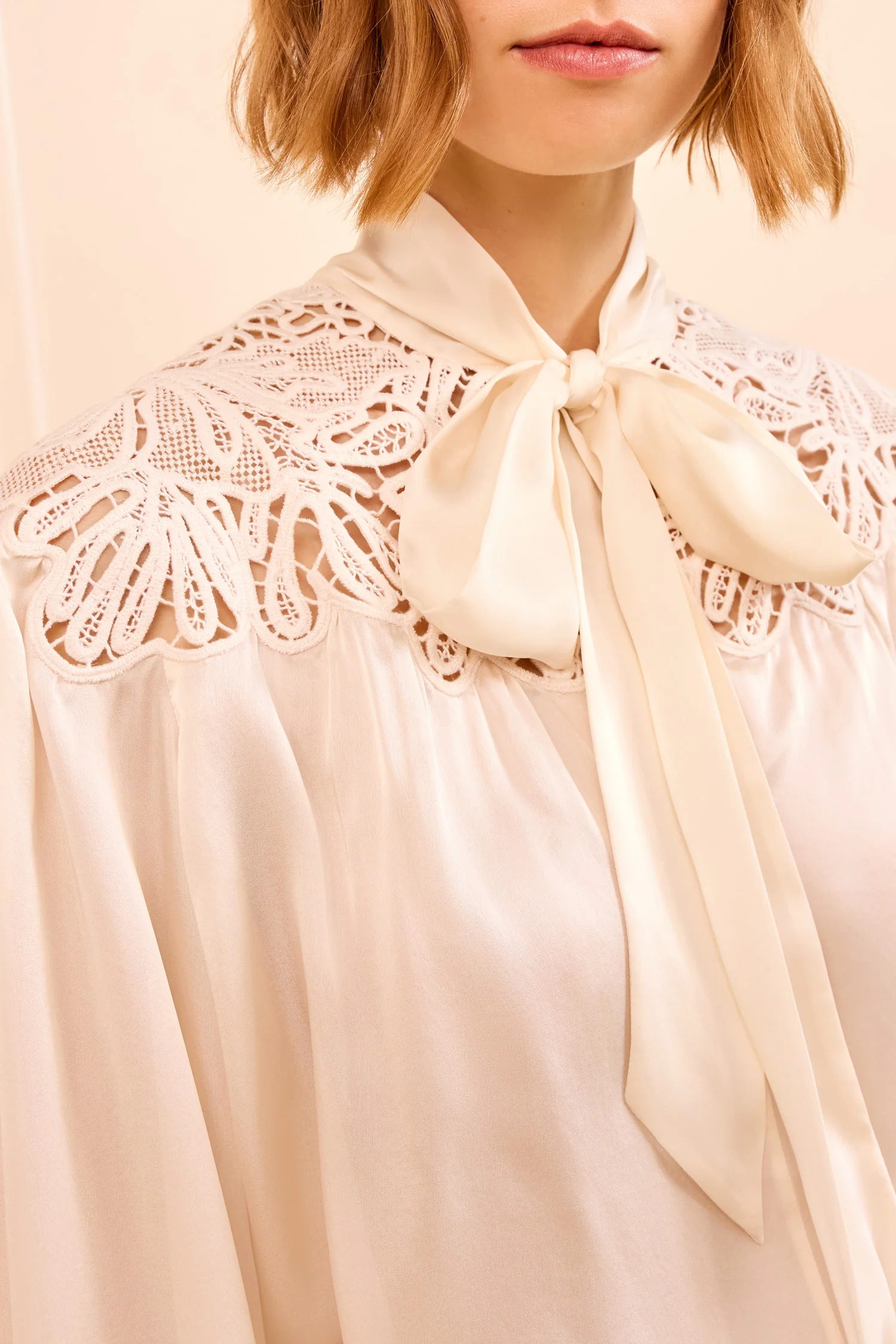 Lenora Silk Blouse - Chalk - Image 2
