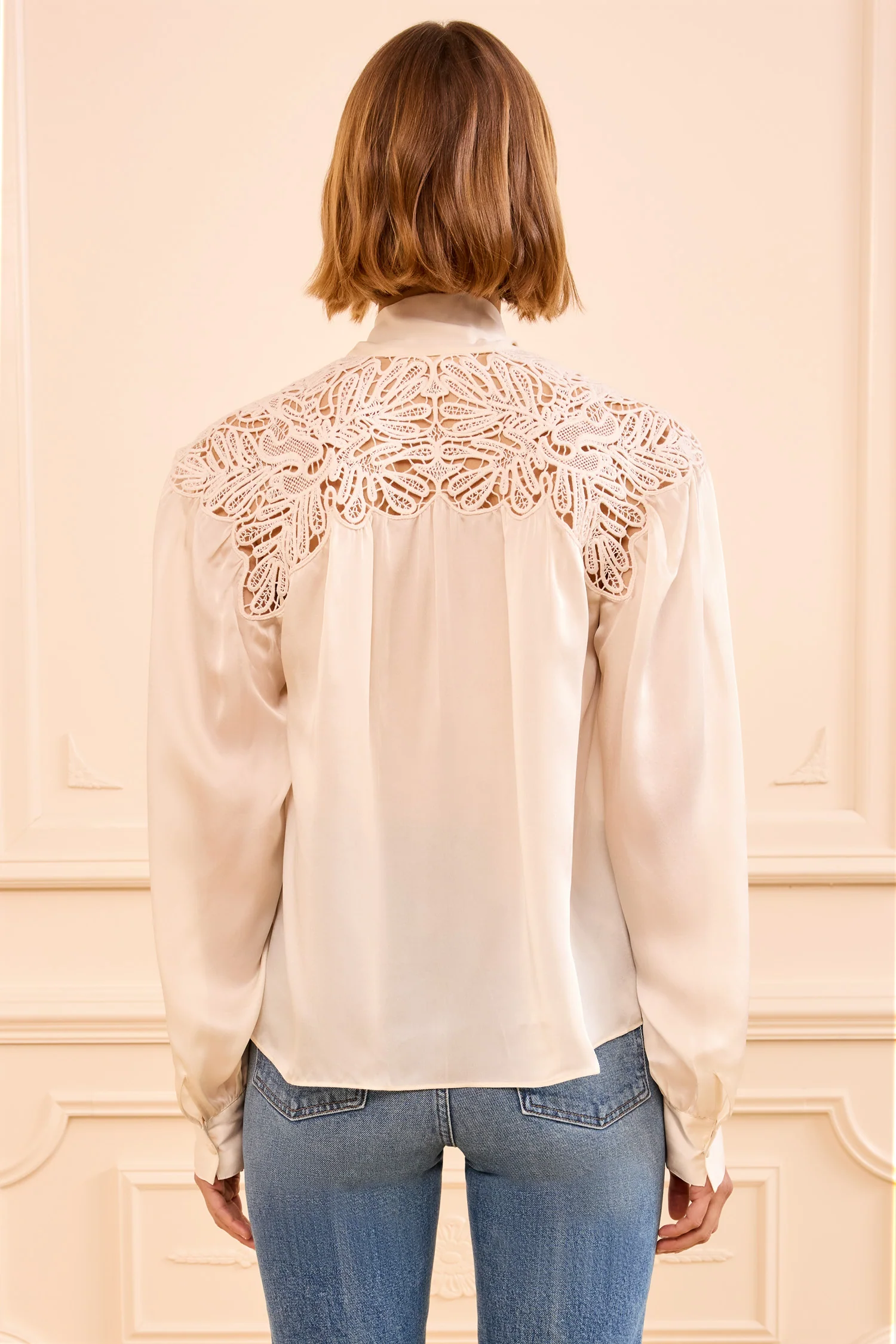 Lenora Silk Blouse - Chalk - Image 4