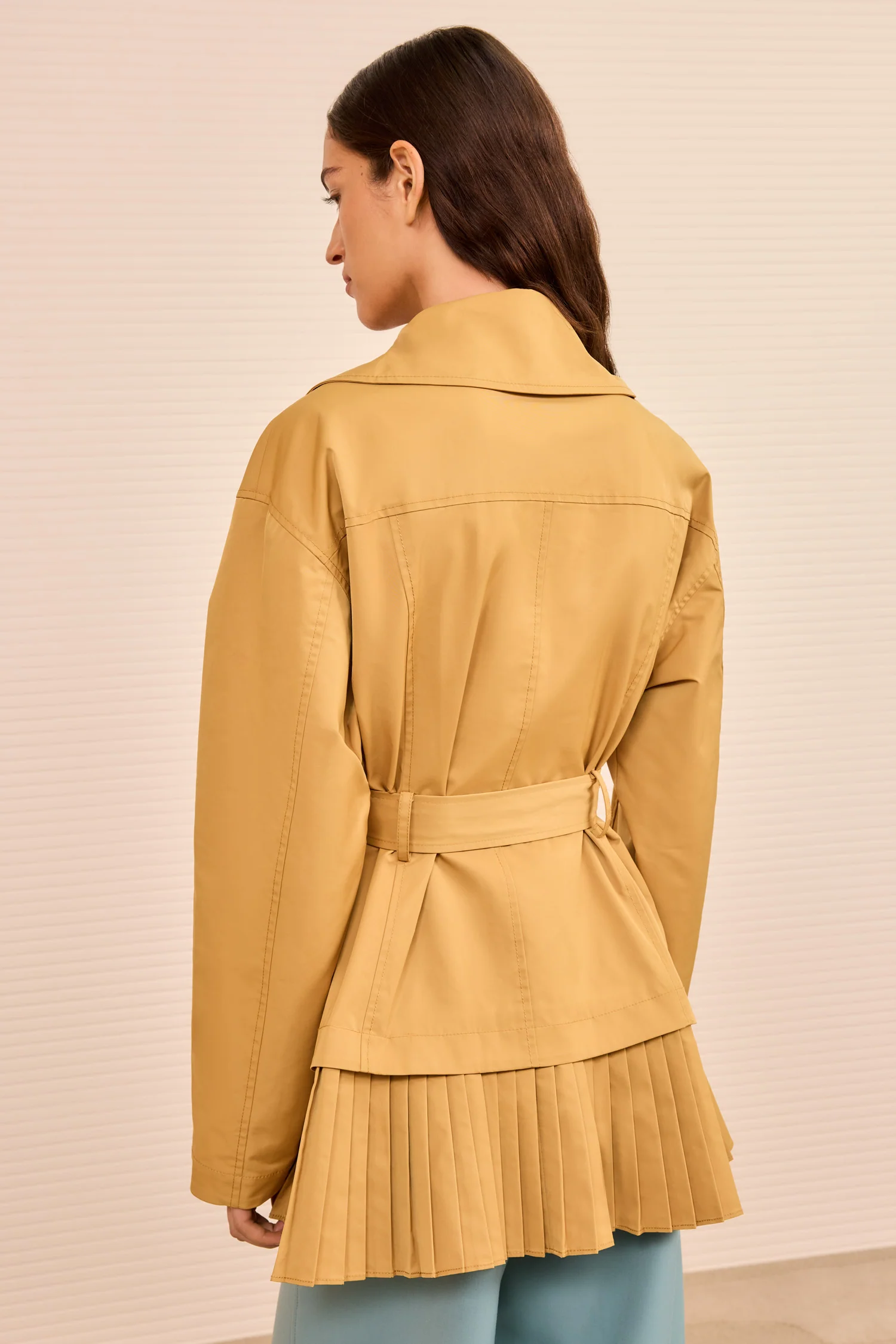 Lison Jacket with Pleat Detail - Almond - Image 5