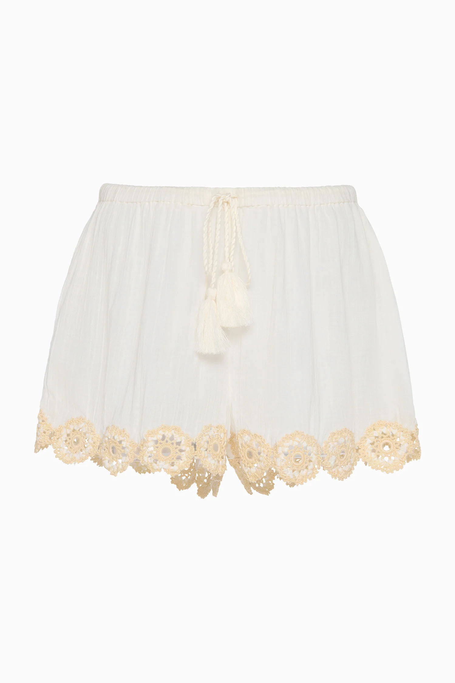 Liya Coverup Short with Crochet Detail - Creme - Image 5