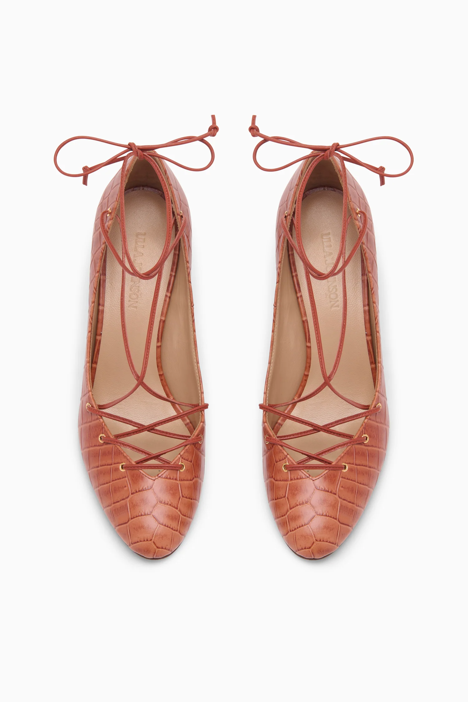 Lola Ballerina Lace Up Pump - Redwood - Image 4