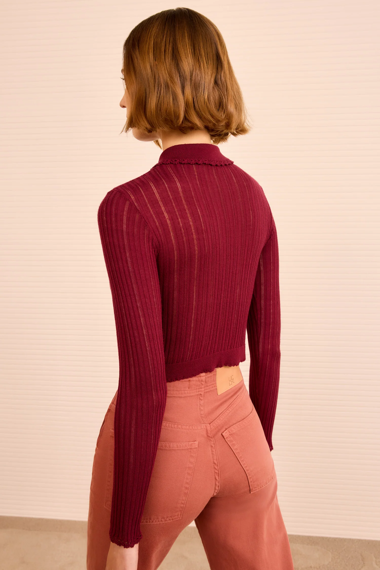 Lottie Knit Cardigan - Claret - Image 4