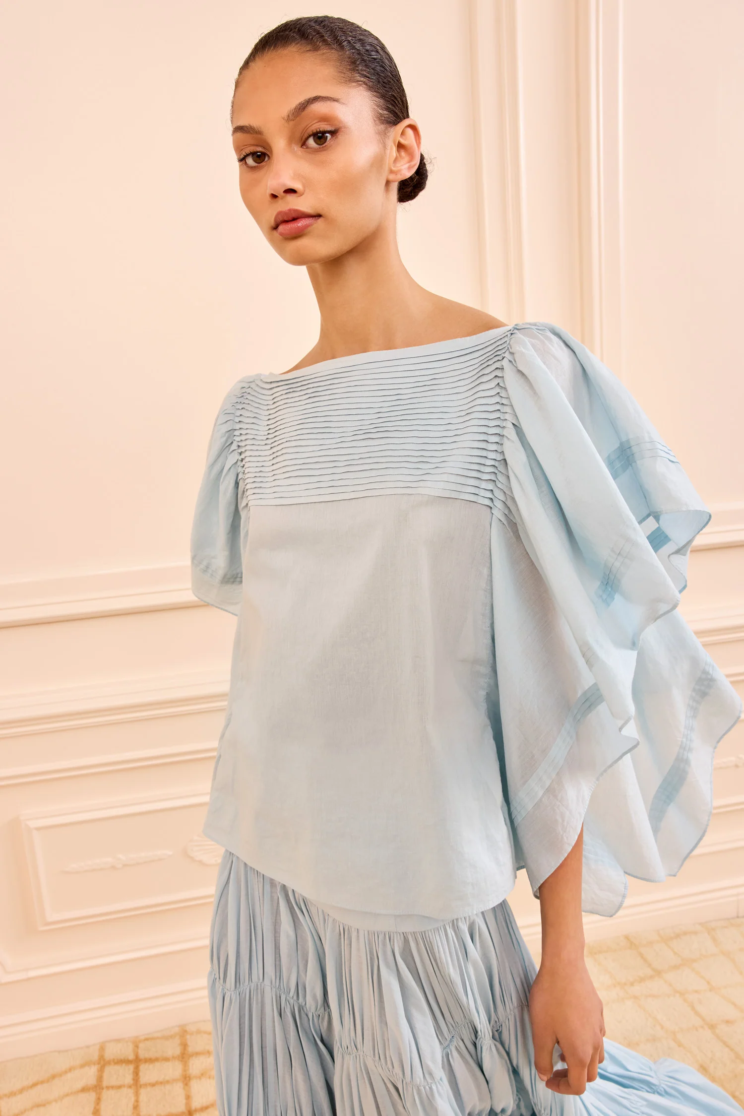 Lu Top with Flutter Sleeve - Adriatic - Image 3