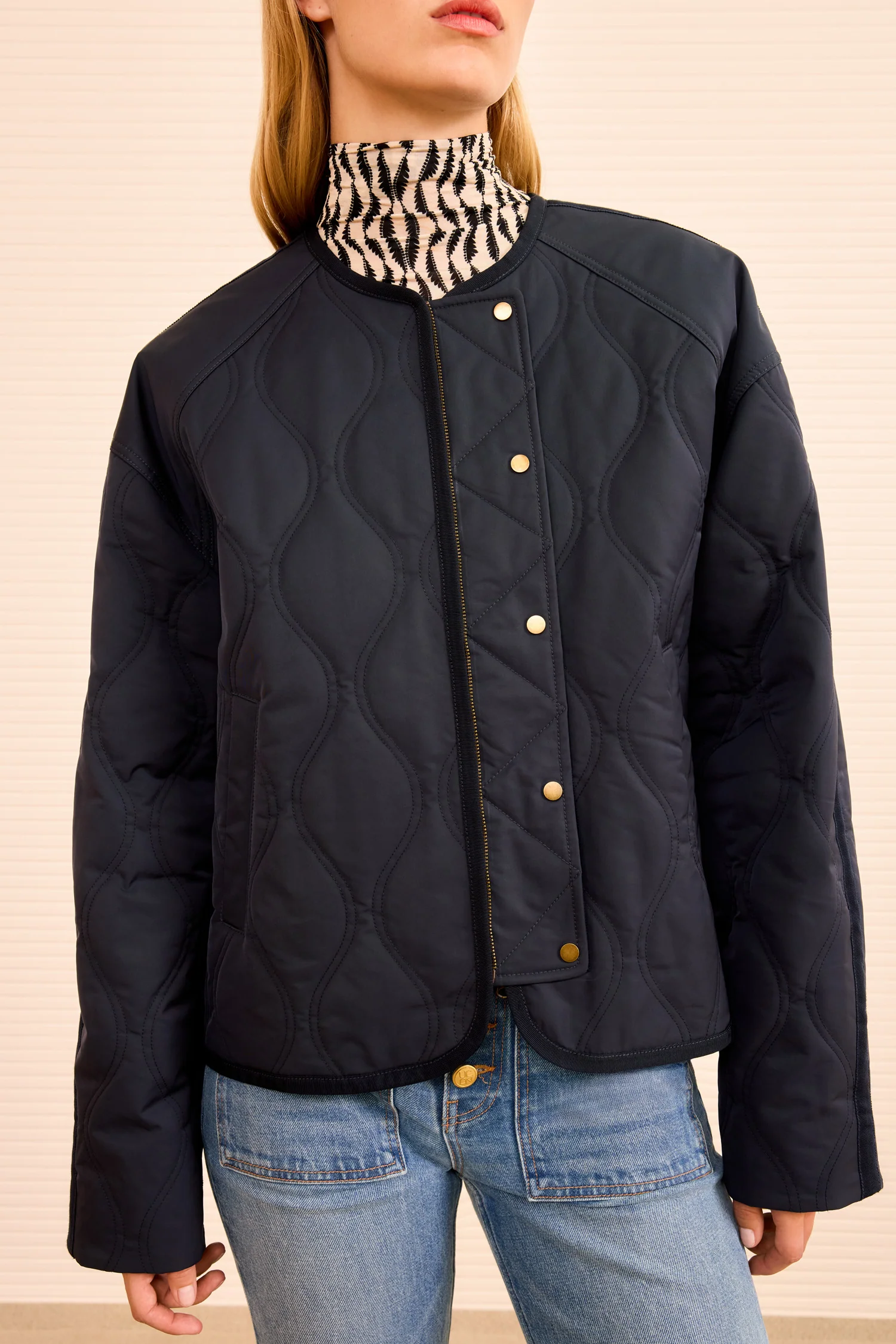 Malone Quilted Jacket - Midnight - Image 2
