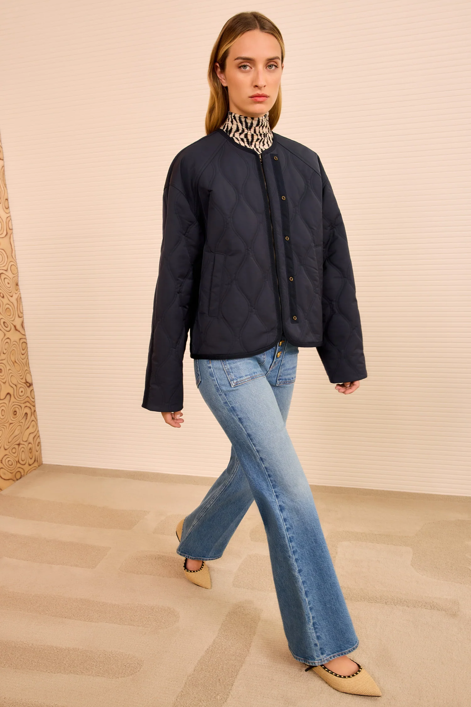 Malone Quilted Jacket - Midnight - Image 3