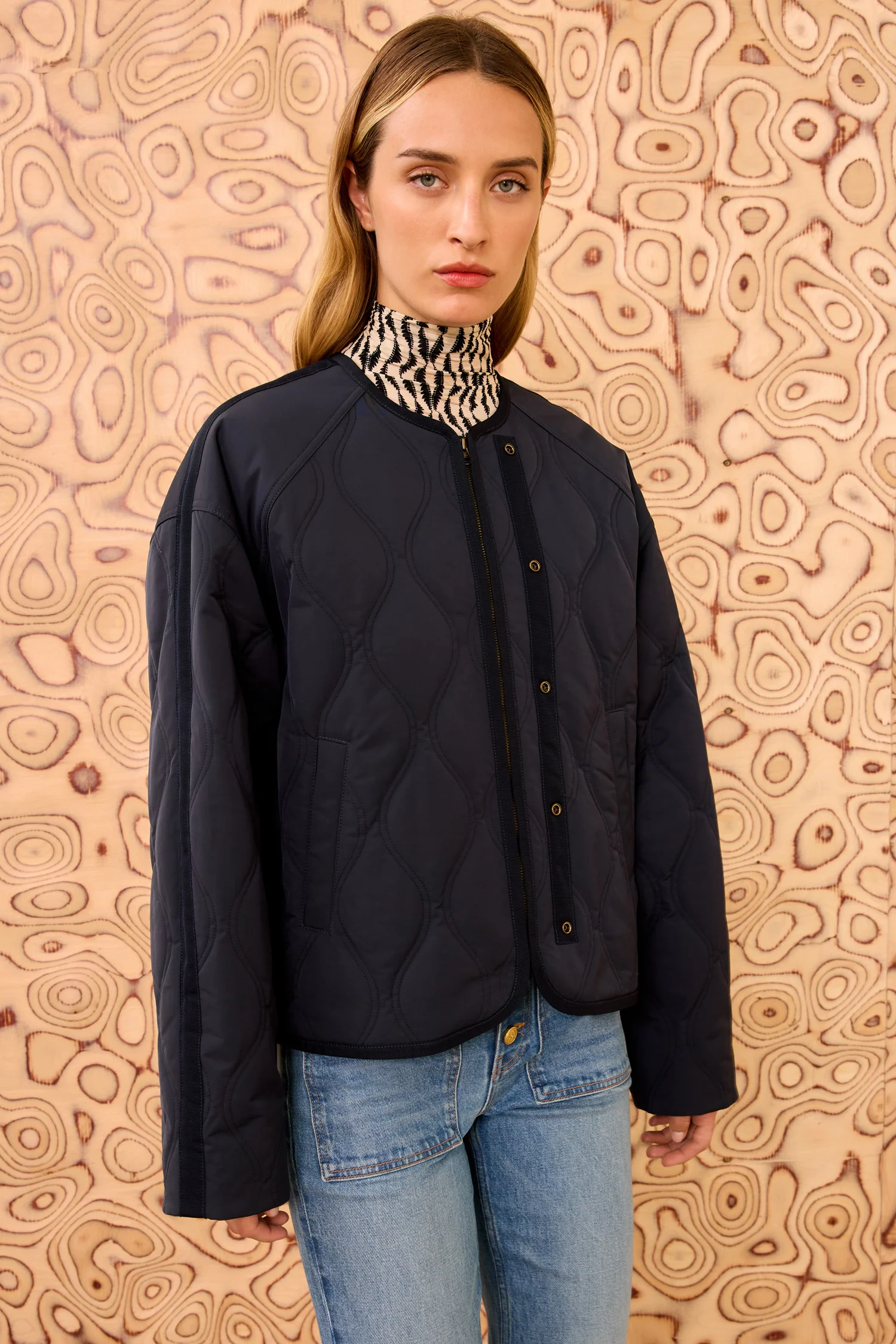 Malone Quilted Jacket - Midnight - Image 4