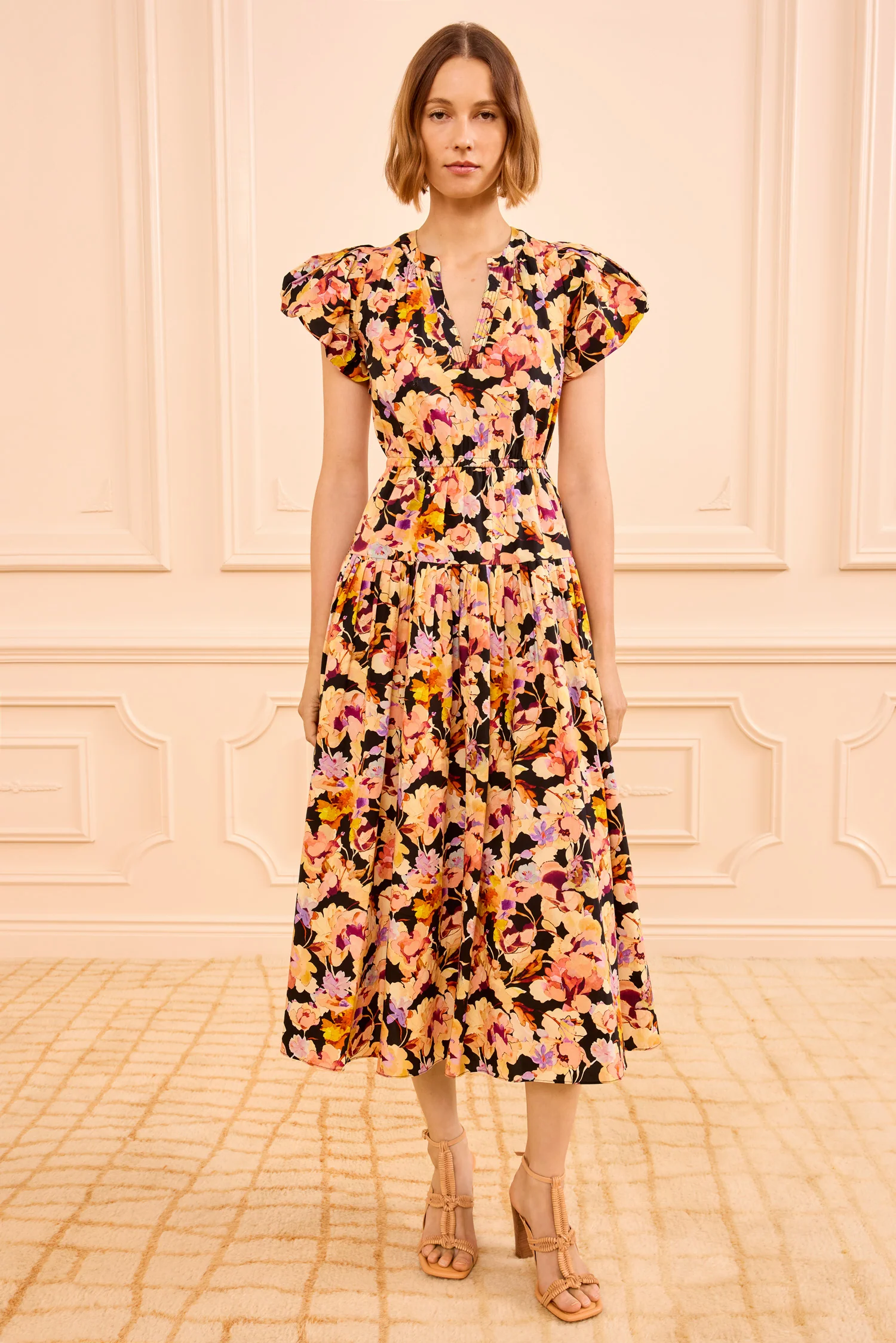 Marin Cotton Midi Dress - Night Bloom - Image 3