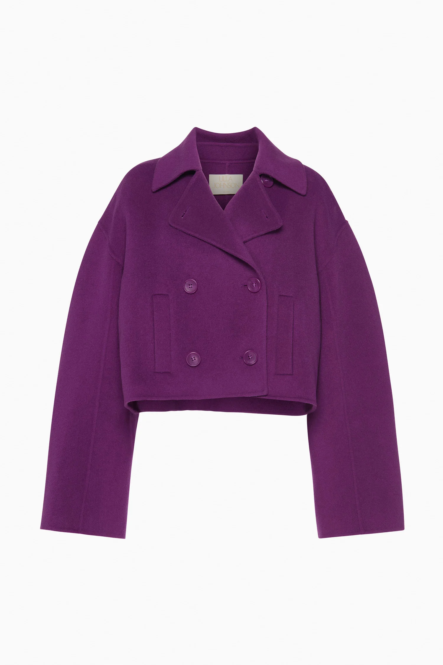 Marta Double Faced Wool Cropped Coat - Thistle - Image 5