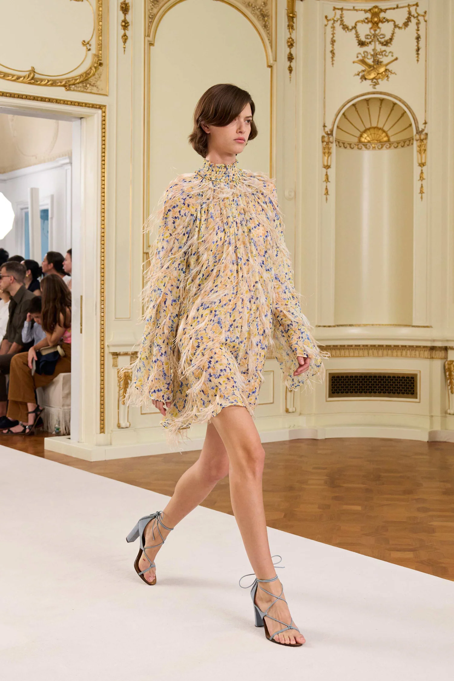 Miriam Dress with Feather Embroidery - Daffodil - Image 5