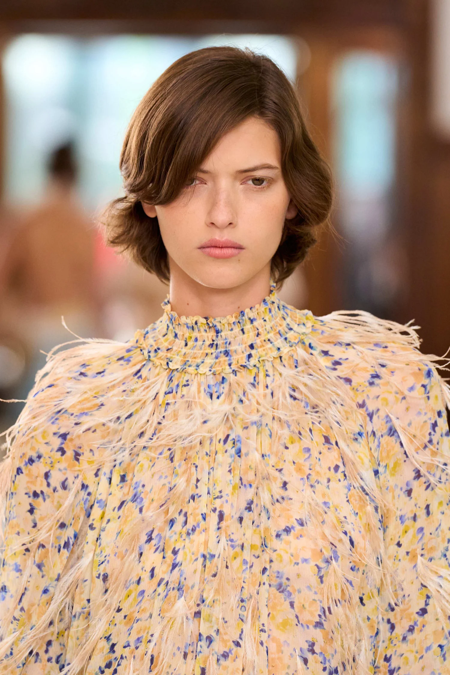 Miriam Dress with Feather Embroidery - Daffodil - Image 6