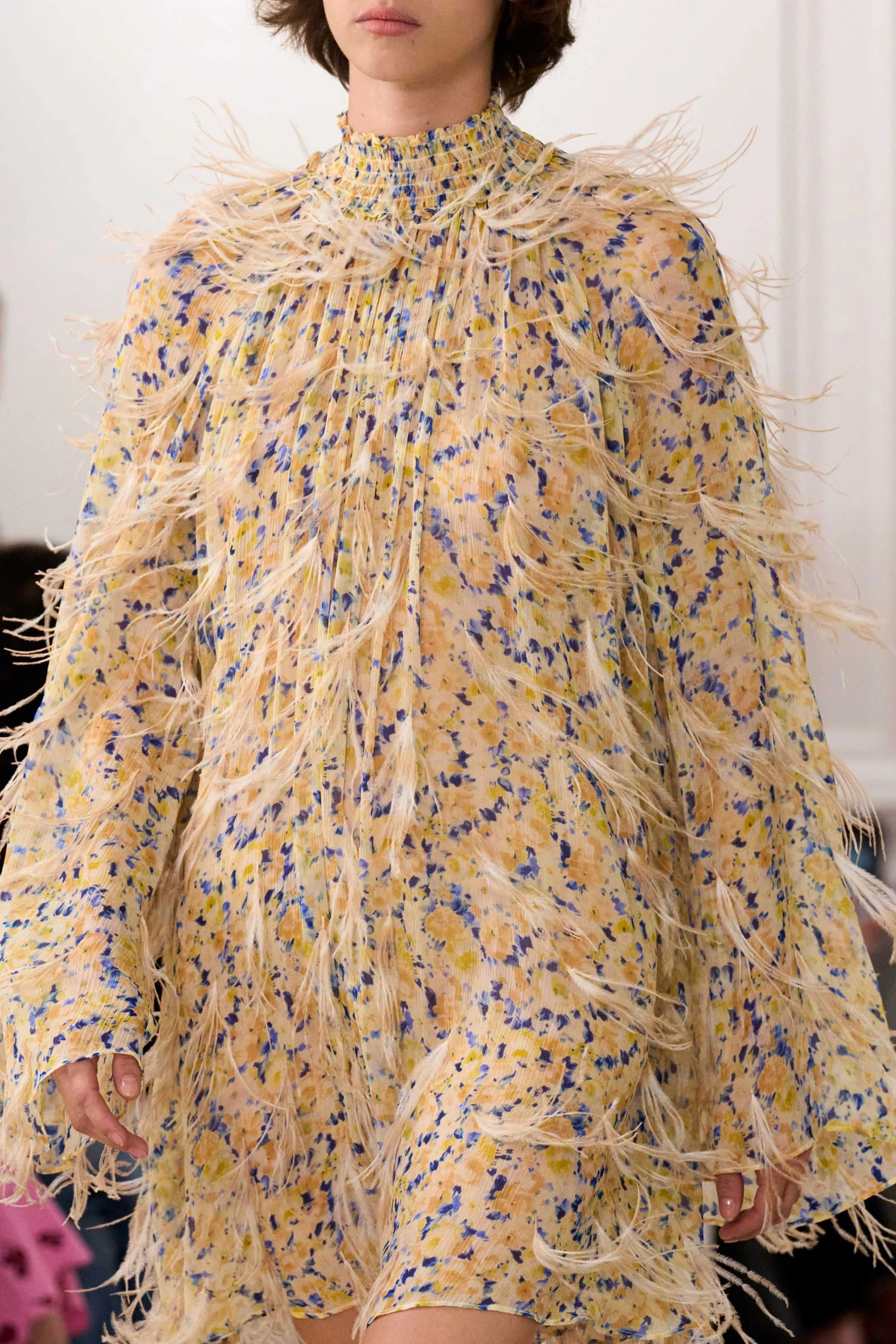 Miriam Dress with Feather Embroidery - Daffodil - Image 7